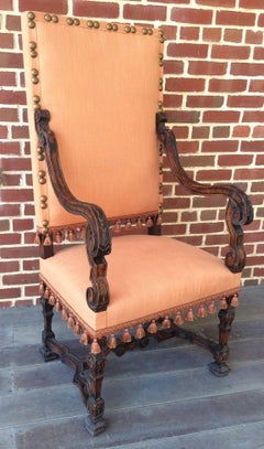 Early 17th Century French Provincial Louis XIII Walnut Armchair
