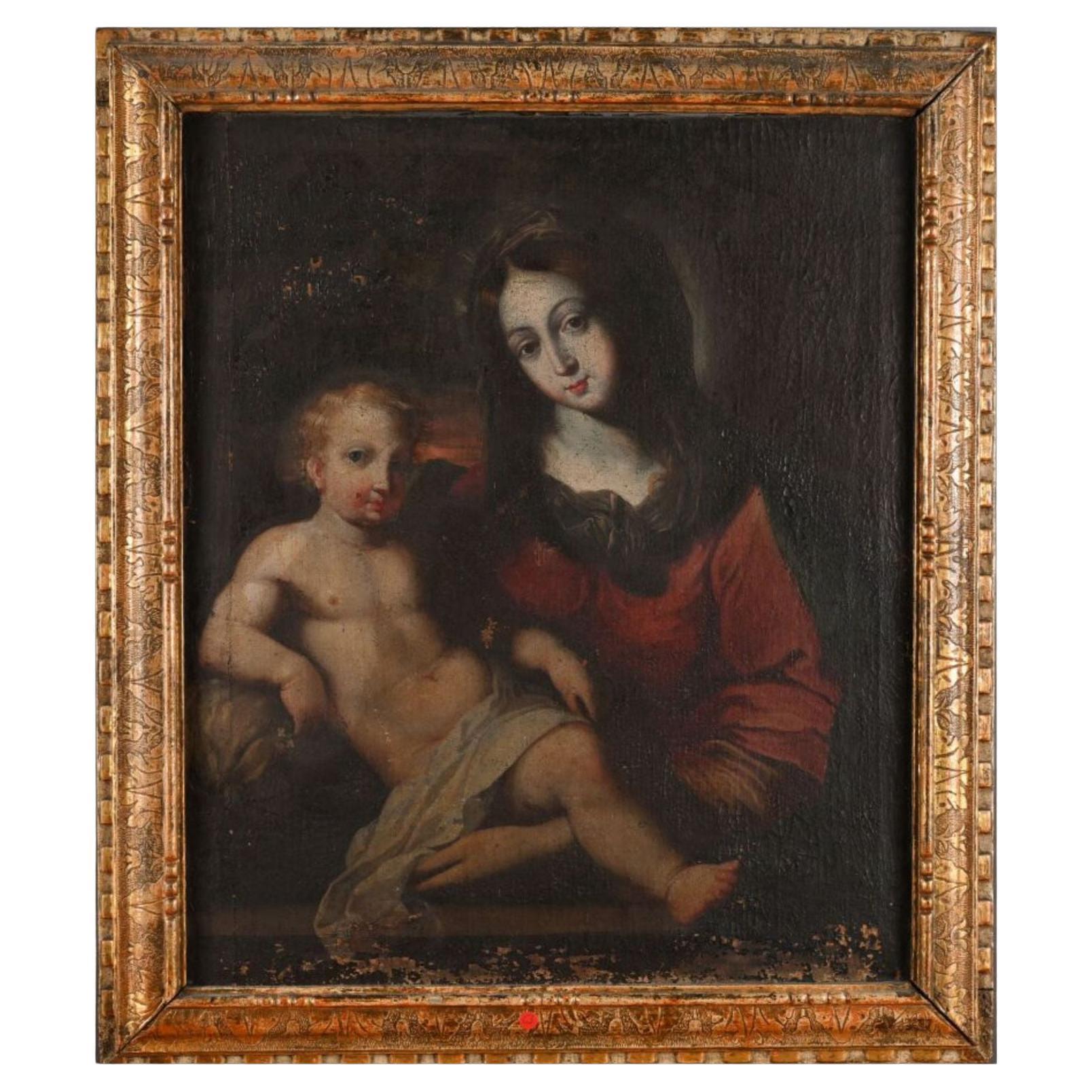 Early 17th century French School  "Virgin and Child " For Sale