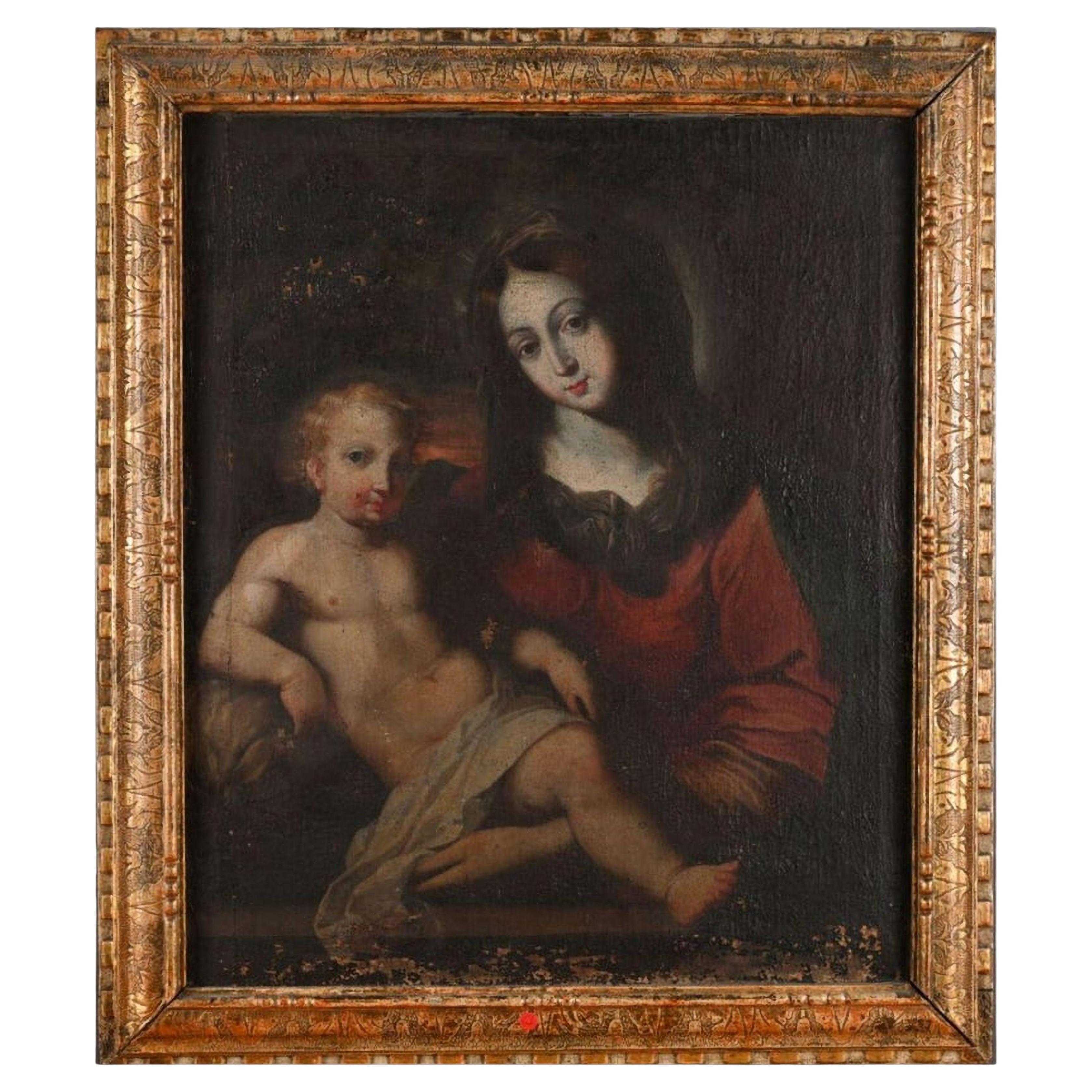 Early 17th century French School  "Virgin and Child "