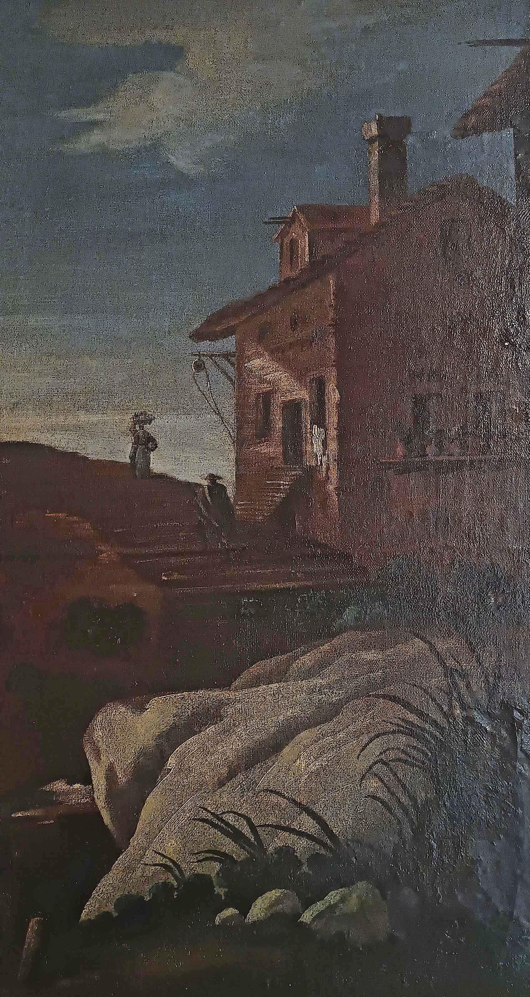EARLY 17th CENTURY LARGE PAINTING WITH LANDSCAPE AND FIGURES in vendita 1