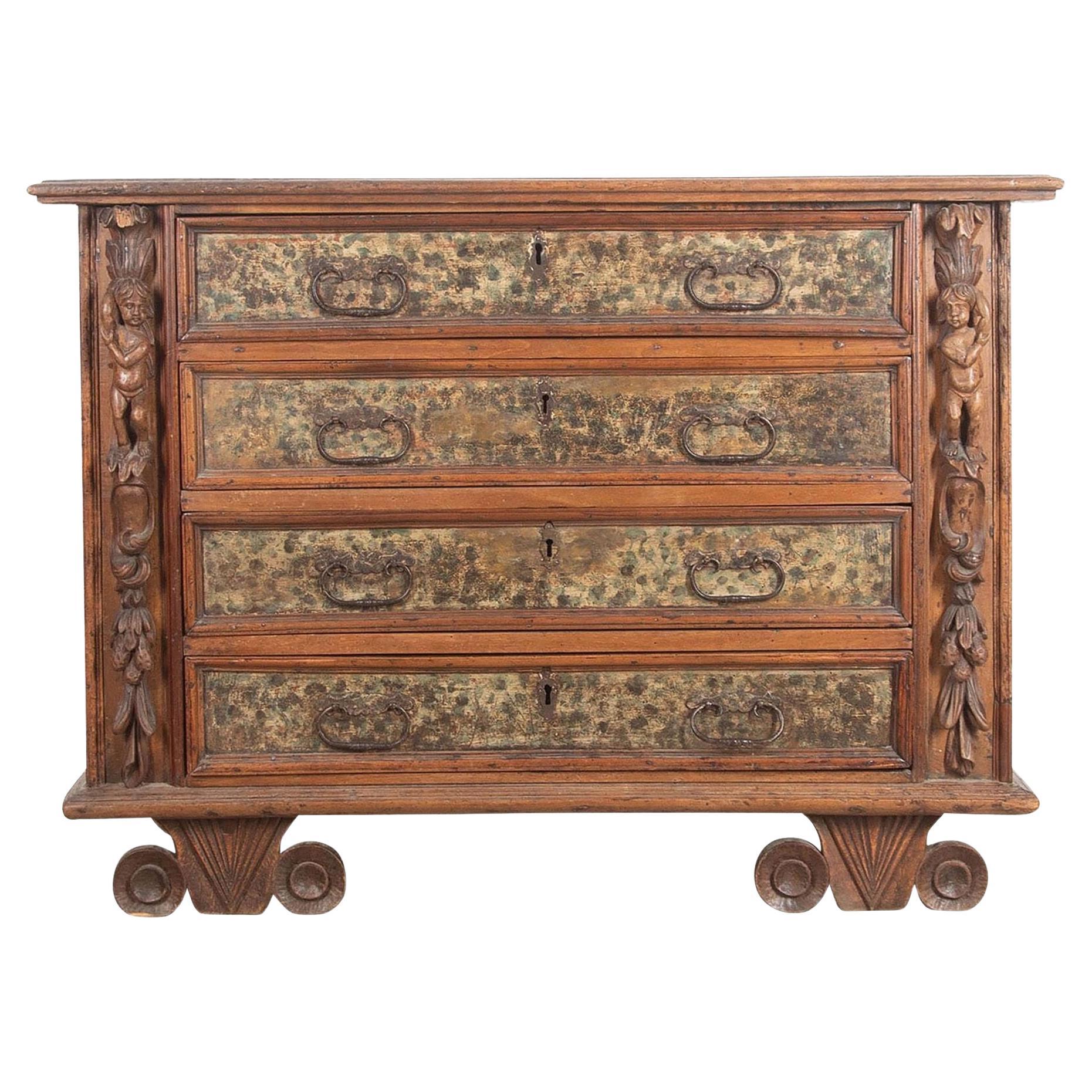 Commode in noce sbiadito ligure del primo Seicento
