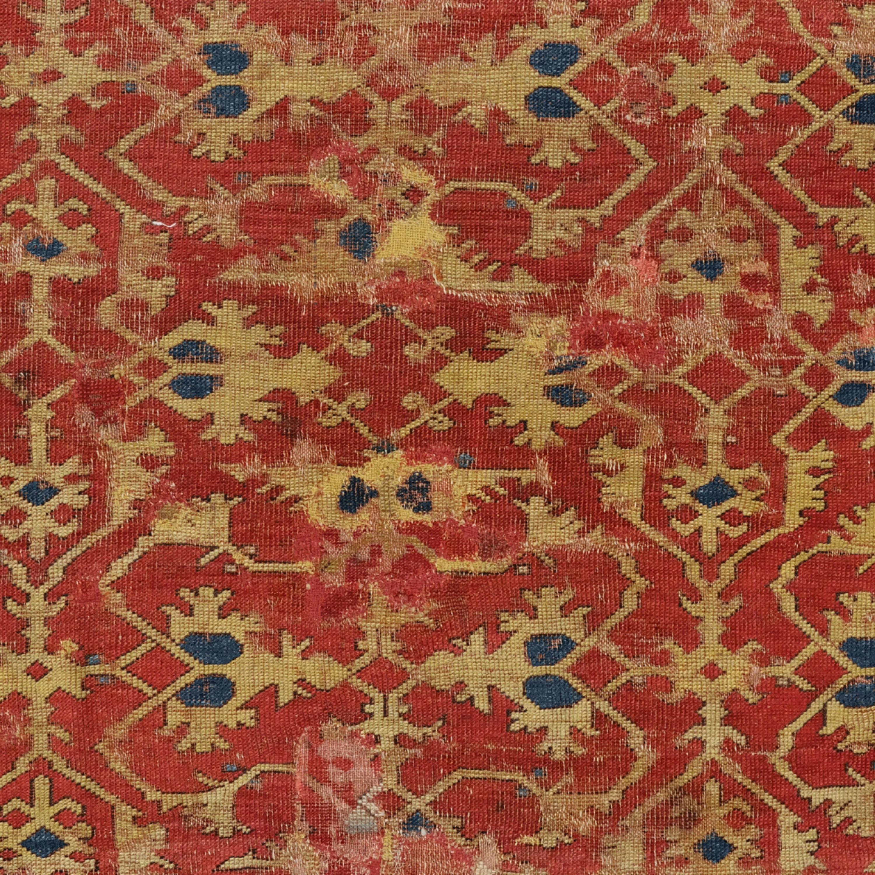 Turc Fragment de tapis de Loto du début du 17e siècle - Fragment ancien, tapis ancien en vente
