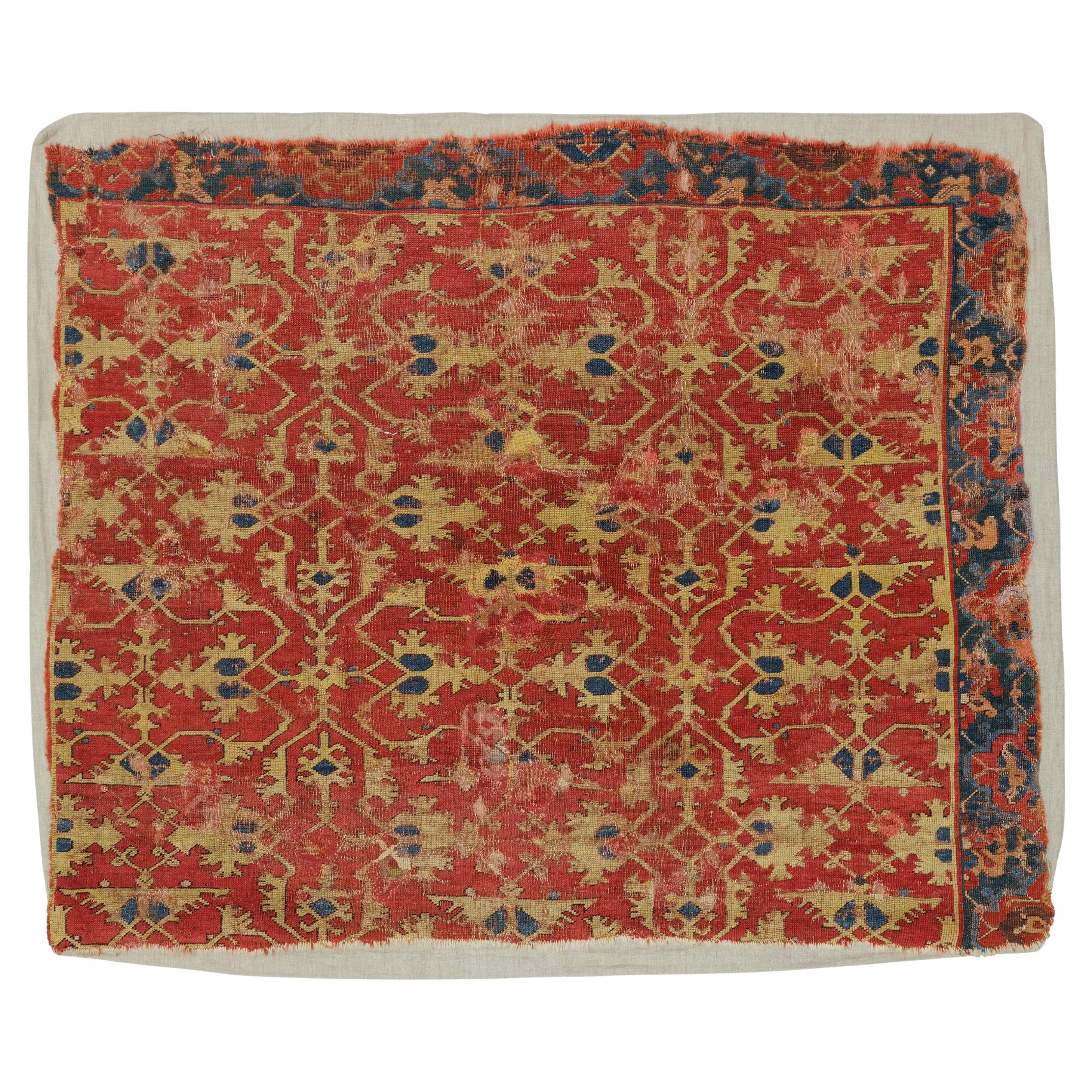 Fragment de tapis de Loto du début du 17e siècle - Fragment ancien, tapis ancien en vente