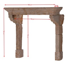 Early 17th Century Louis XIII Castle Fireplace in Southern French Hard Stone