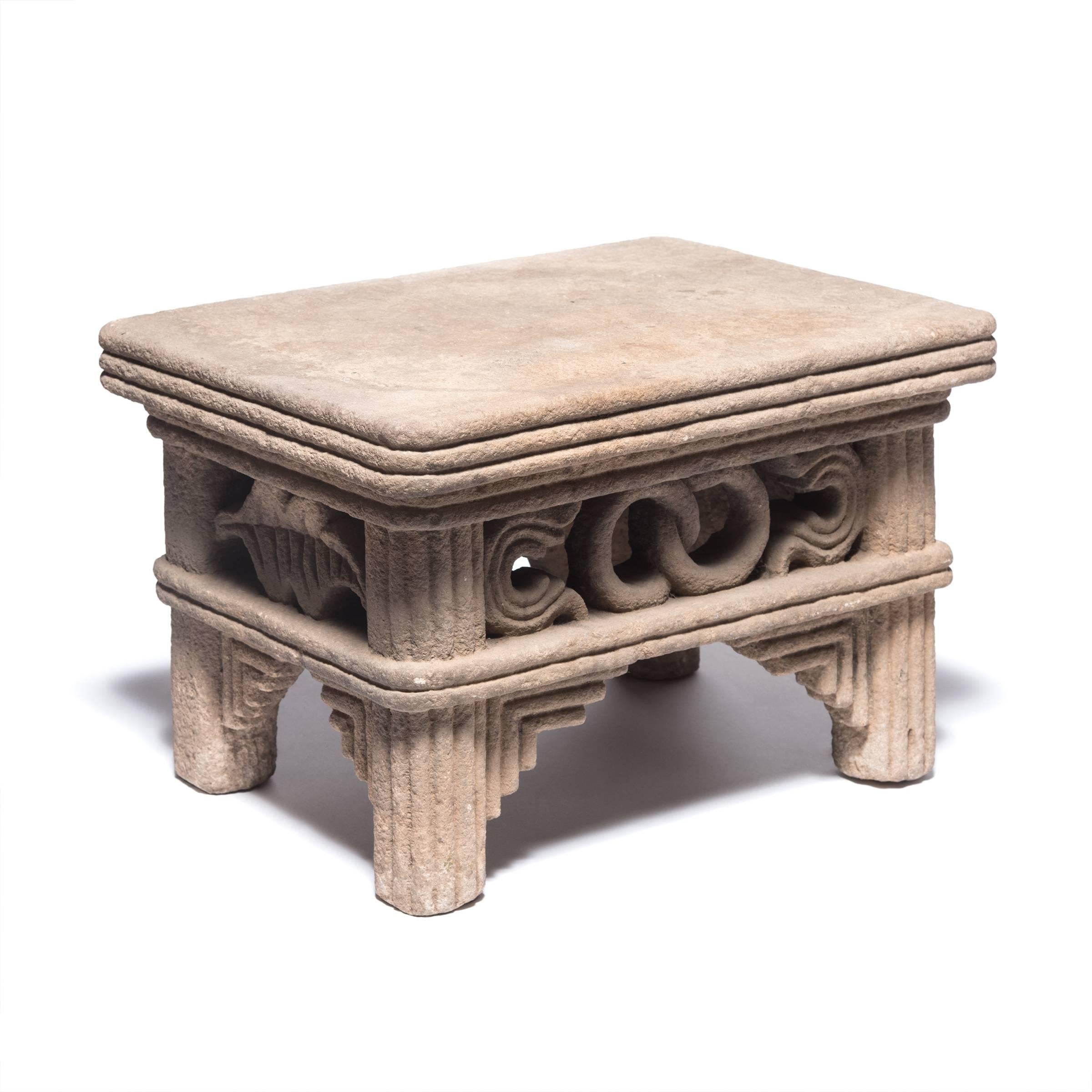 Ming Chinese Interlocking Ring Stone Table, c. 1600 For Sale