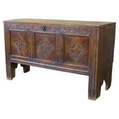 Antique Early 17th Century Oak Coffer