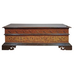 EARLY 17th CENTURY PAINTED WALNUT CHEST