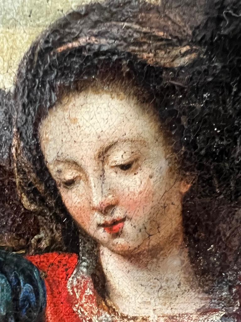 italien Début du XVIIe siècle École de Peter Paul Rubens La Sainte Famille Huile sur toile en vente