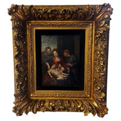 Principios del siglo XVII Escuela de Peter Paul Rubens "La Sagrada Familia" Óleo sobre lienzo