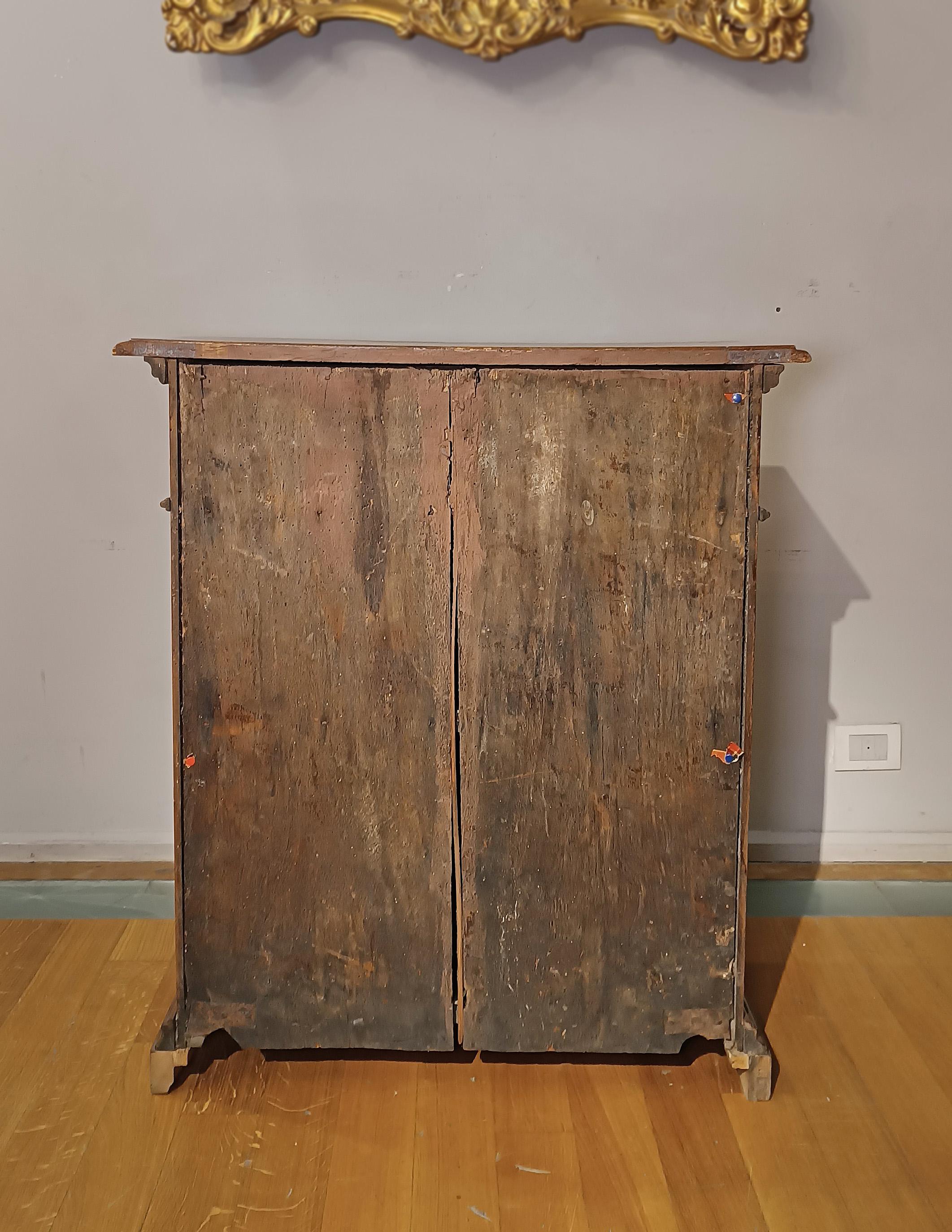Hand-Carved EARLY 17th CENTURY SMALL LIGHT WALNUT SIDEBOARD For Sale