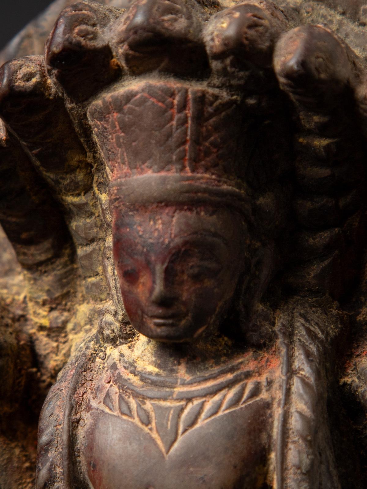 Early 17th Century Special antique stone Vishnu statue from Nepal For Sale 5