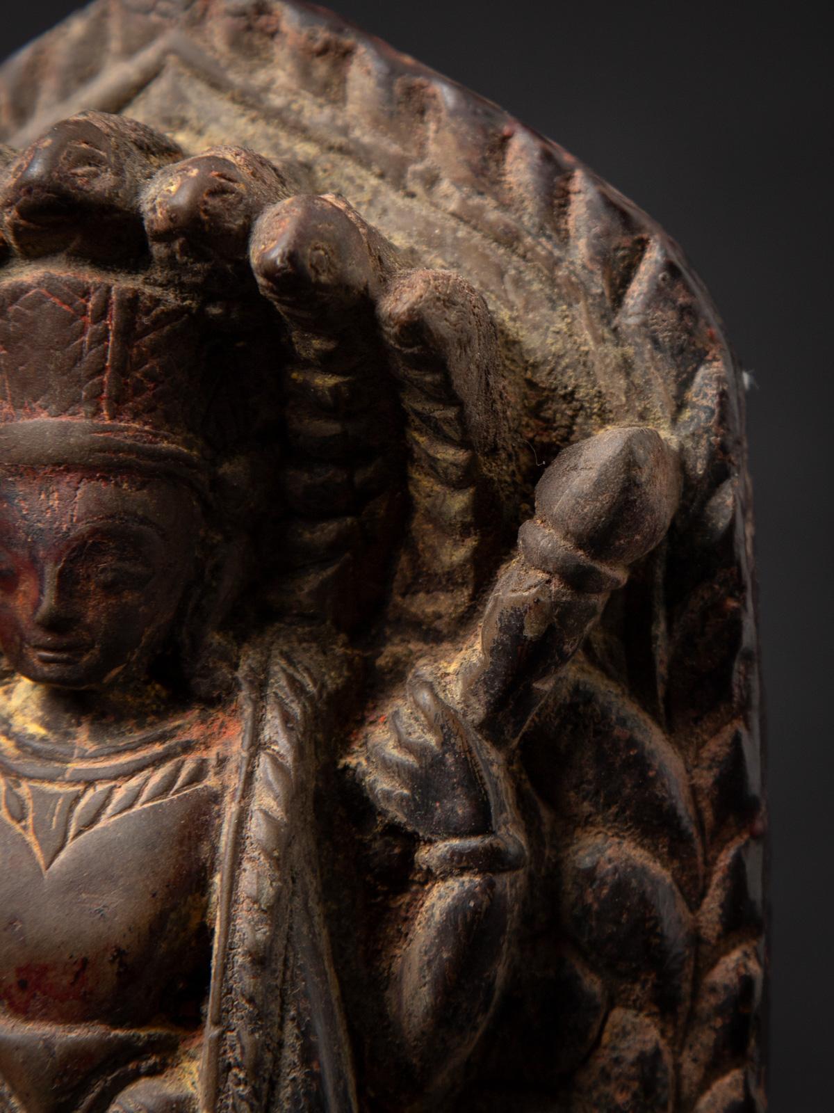 Early 17th Century Special antique stone Vishnu statue from Nepal For Sale 6