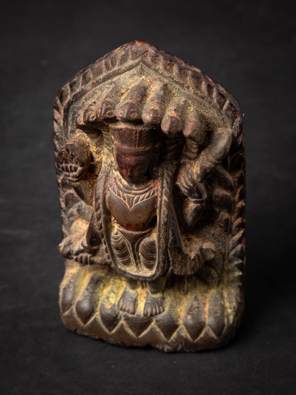 Early 17th Century Special antique stone Vishnu statue from Nepal For Sale 8