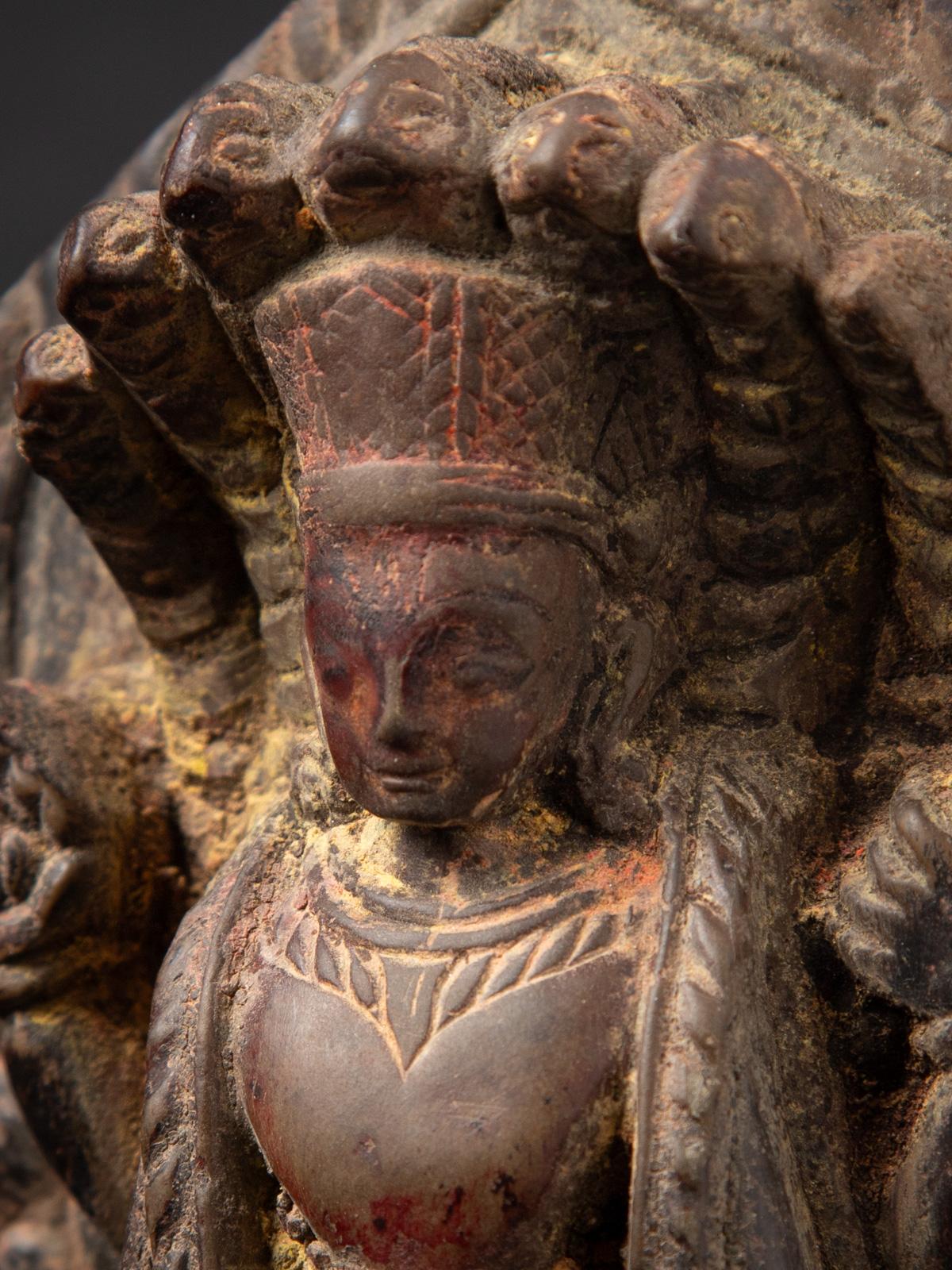 Early 17th Century Special antique stone Vishnu statue from Nepal For Sale 9