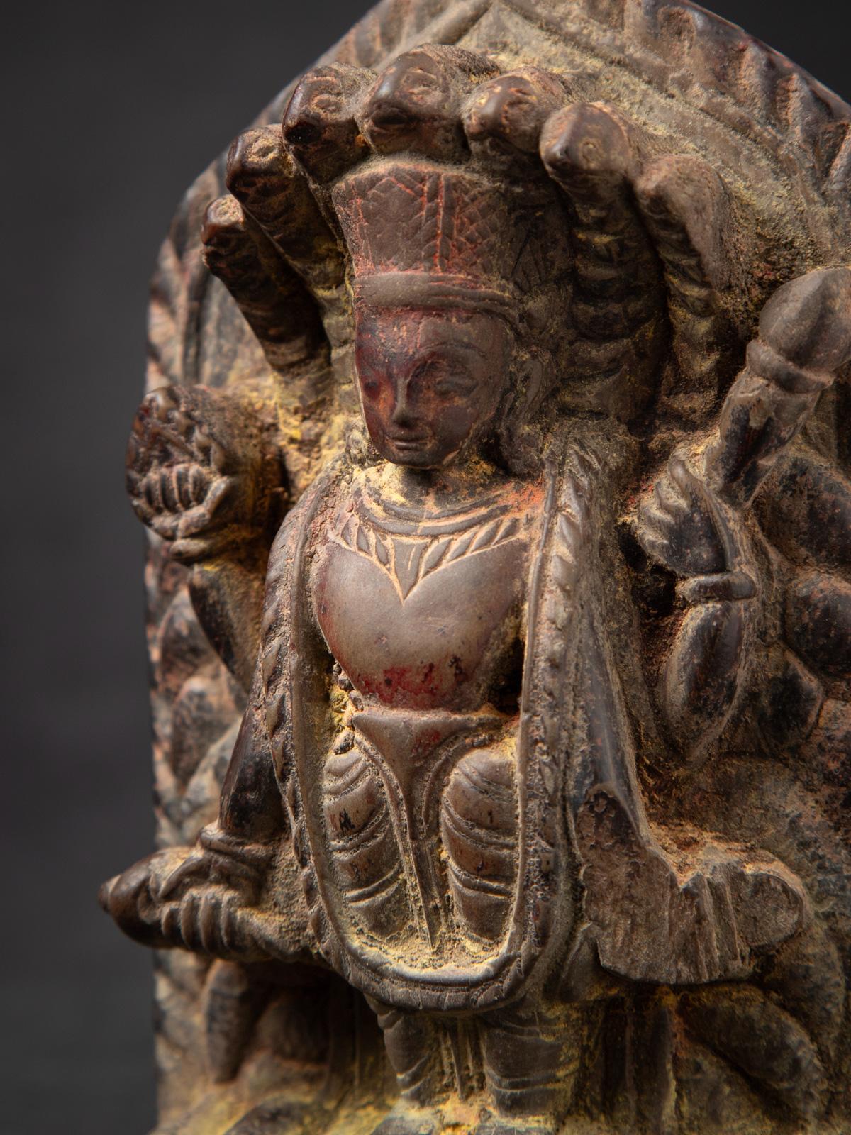 Early 17th Century Special antique stone Vishnu statue from Nepal For Sale 10