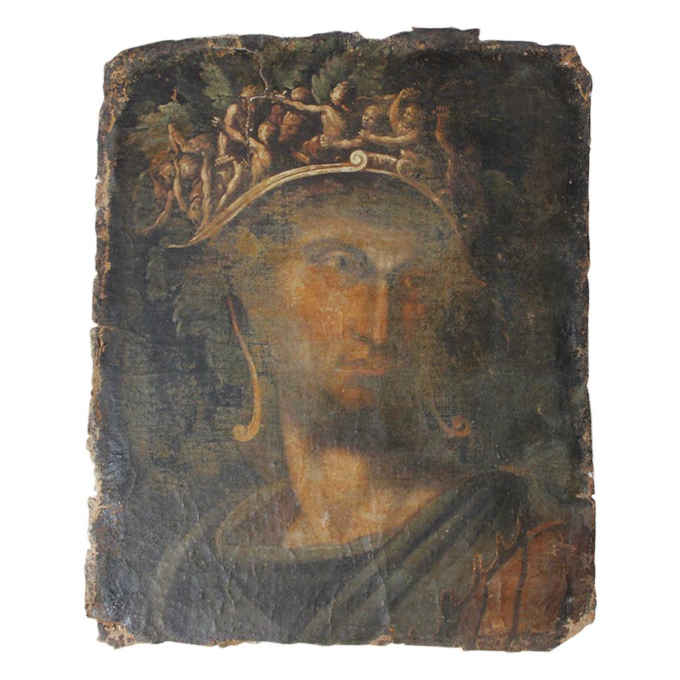 Early 17th Century School Oil on Canvas Study of Julius Caesar, circa 1600-1610