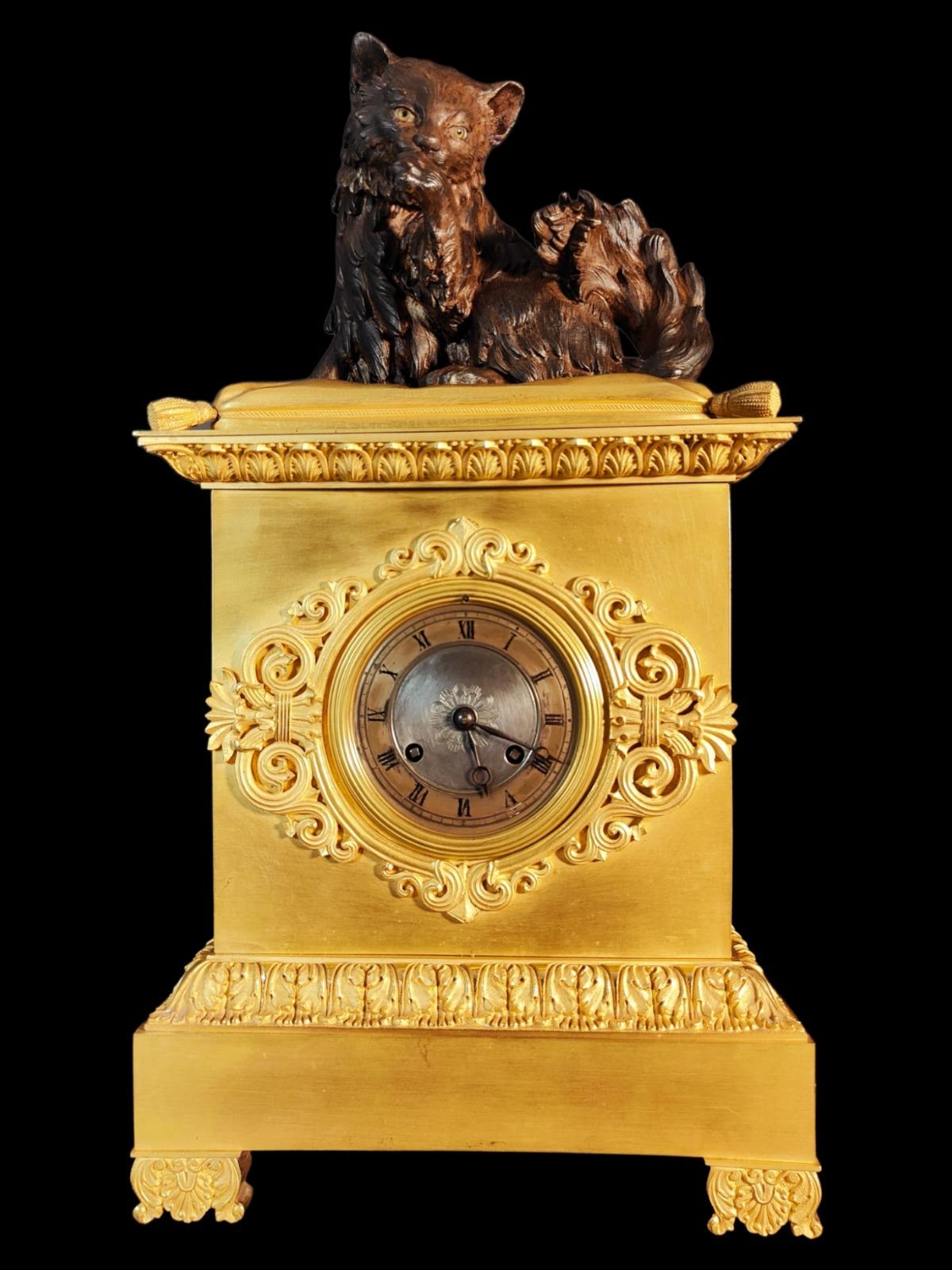 Bronze Early 1800 Automaton Clock 19th Century