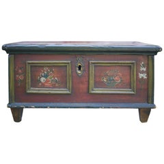 Early 1800 Red Painted Blanket Chest