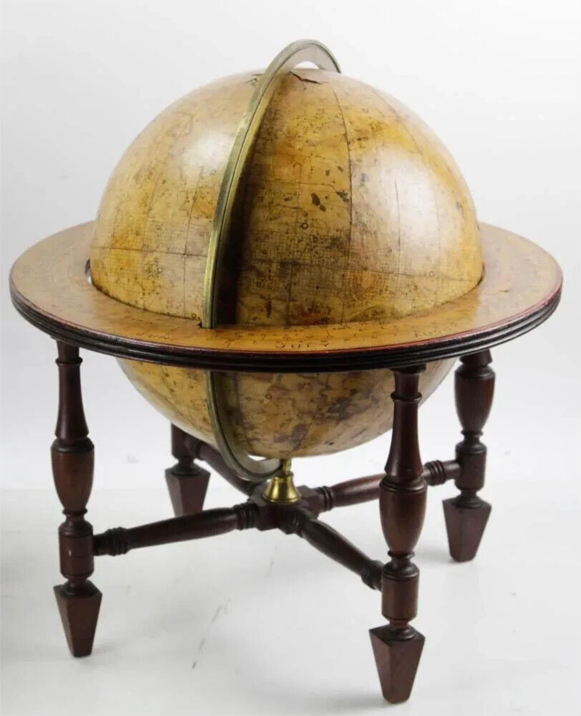 Antigüedades de principios de 1800  Globos celestes terrestres británicos de 12 pulgadas, juego de dos en Bueno estado para la venta en Austin, TX