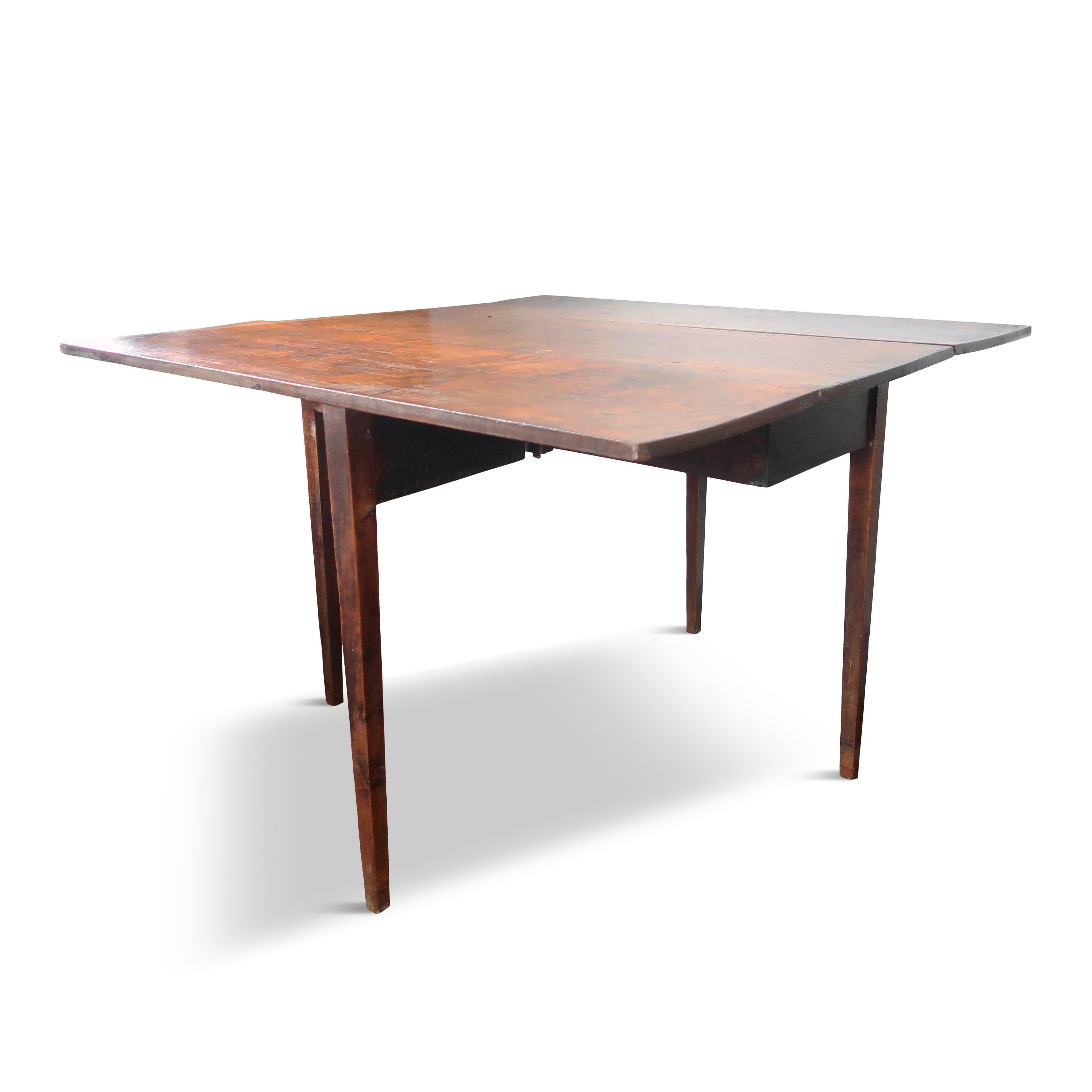 Wood Early 1800s Antique Drop Leaf Table For Sale