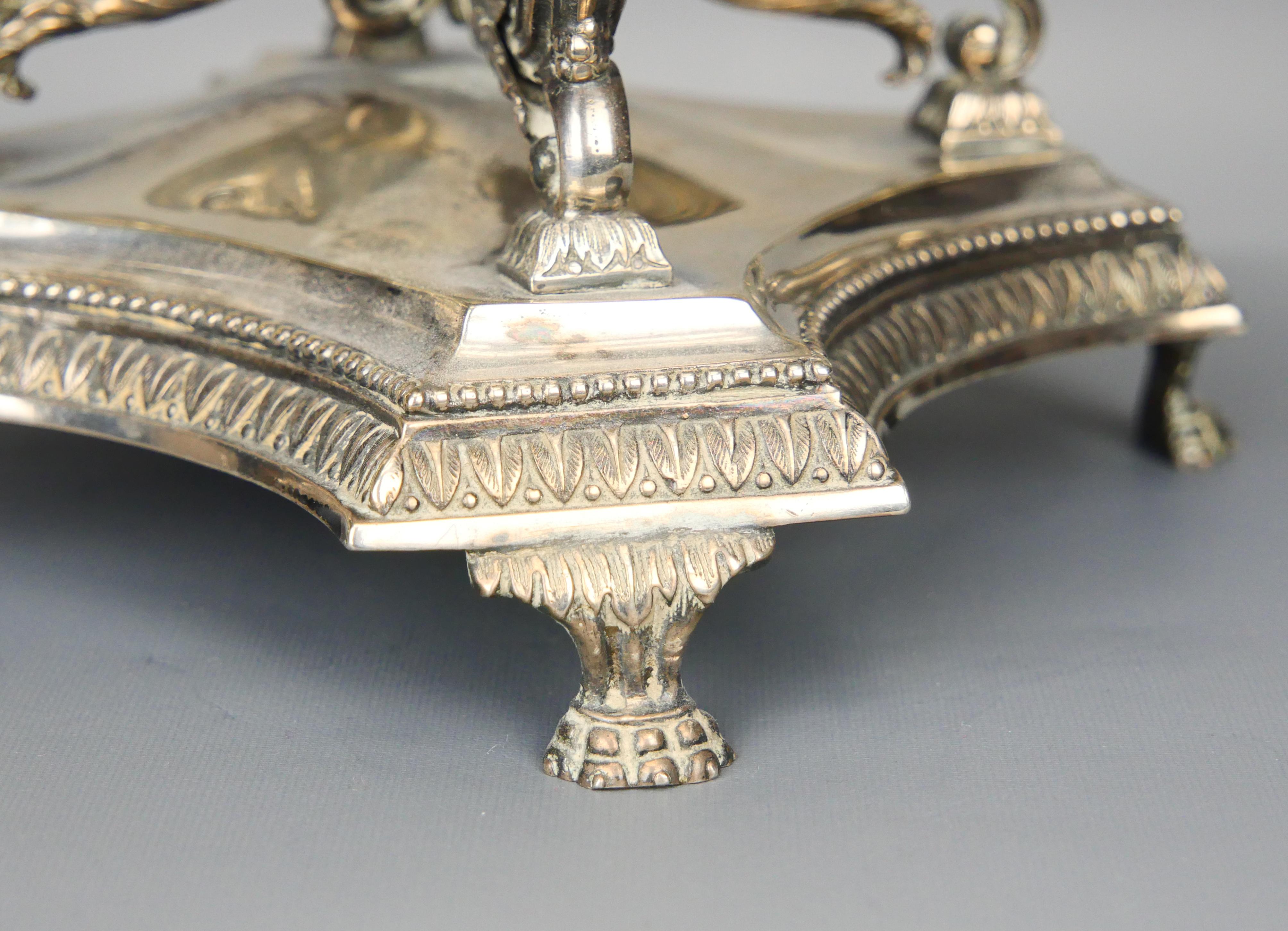 Centrotavola dell'Impero austriaco dell'inizio del 1800 solido 13 loth / 813 Silver / 1kg 40gr in vendita 8
