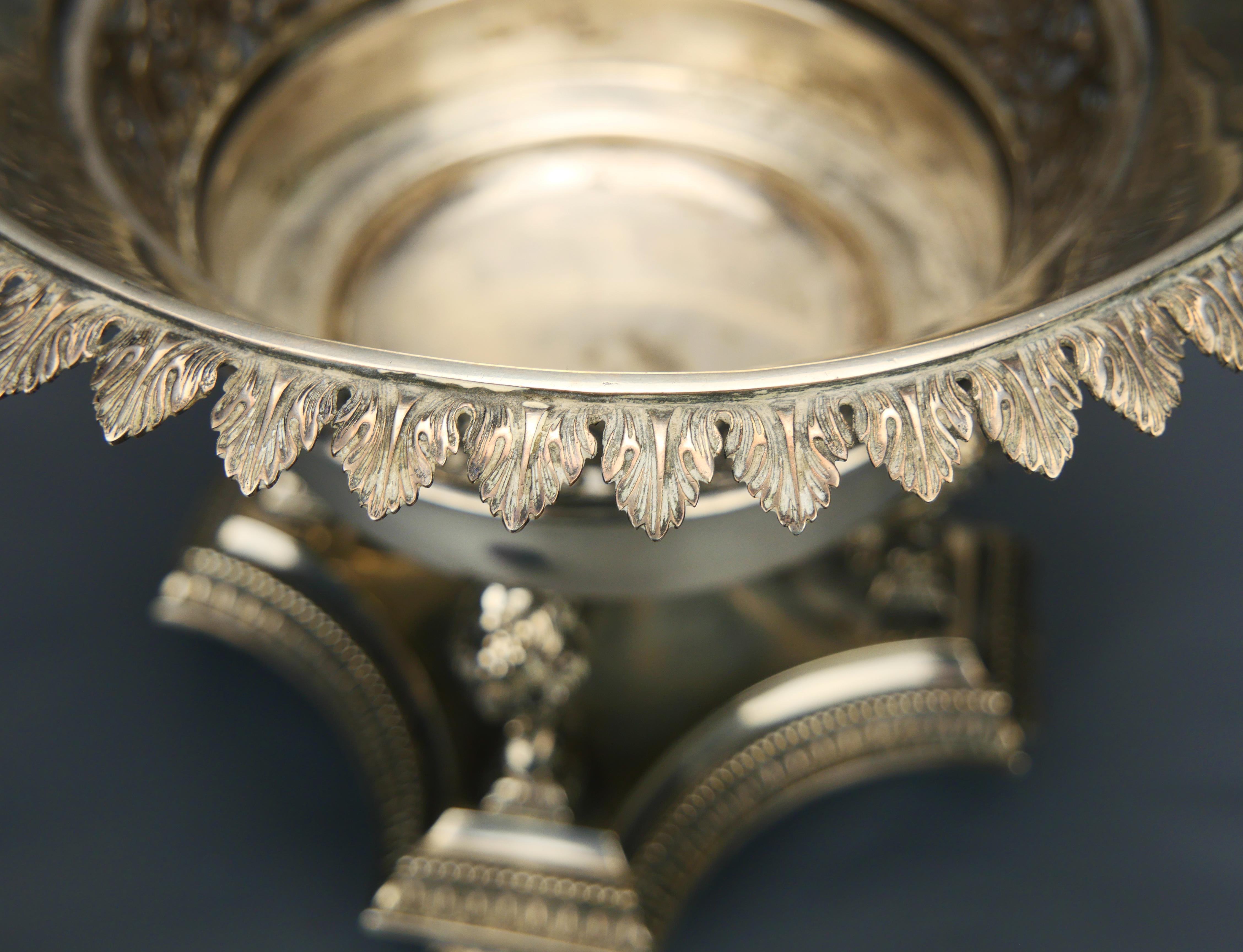 Centrotavola dell'Impero austriaco dell'inizio del 1800 solido 13 loth / 813 Silver / 1kg 40gr in vendita 5