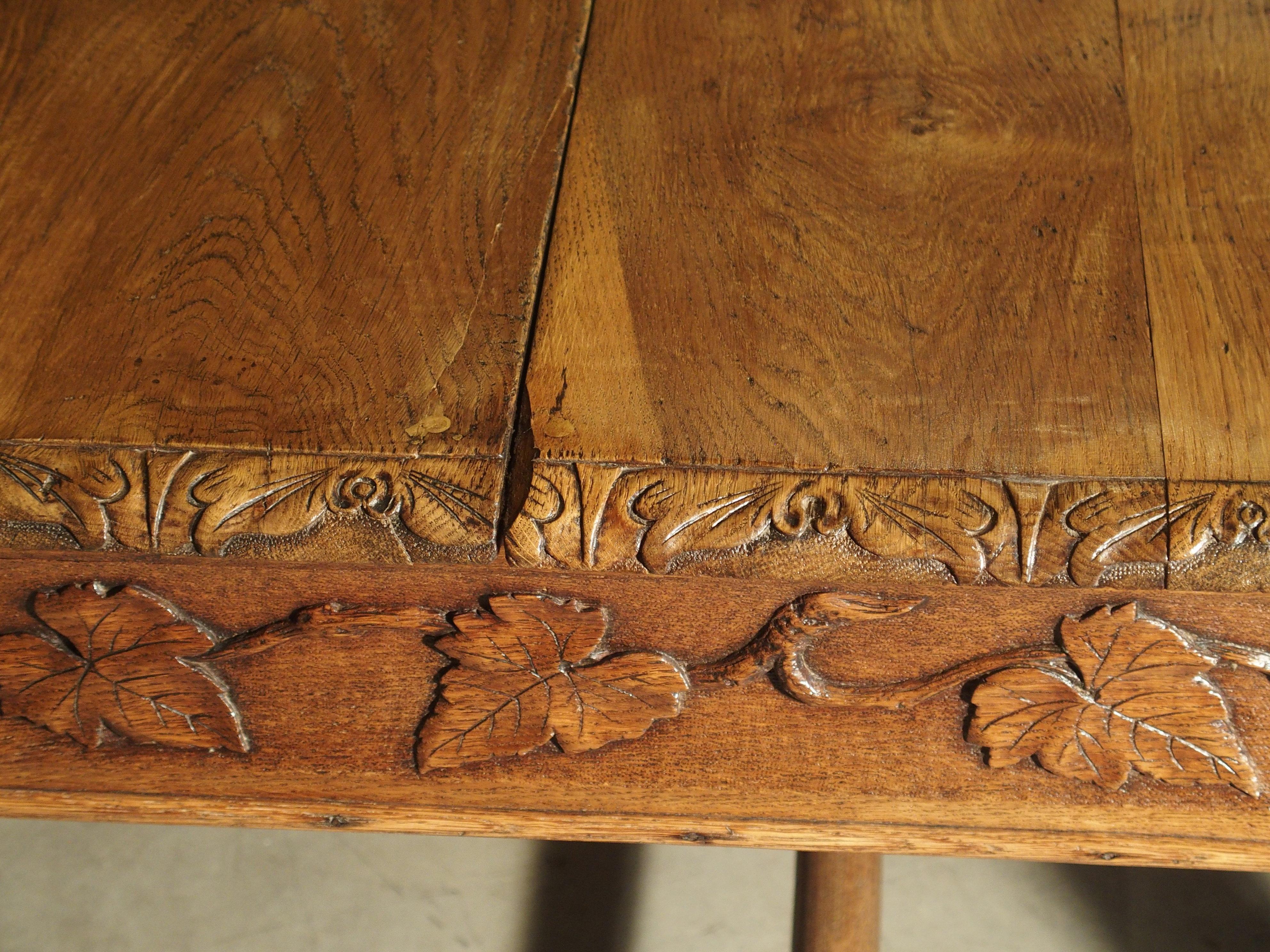 Early 1800s Carved French Oak Vineyard Table 8