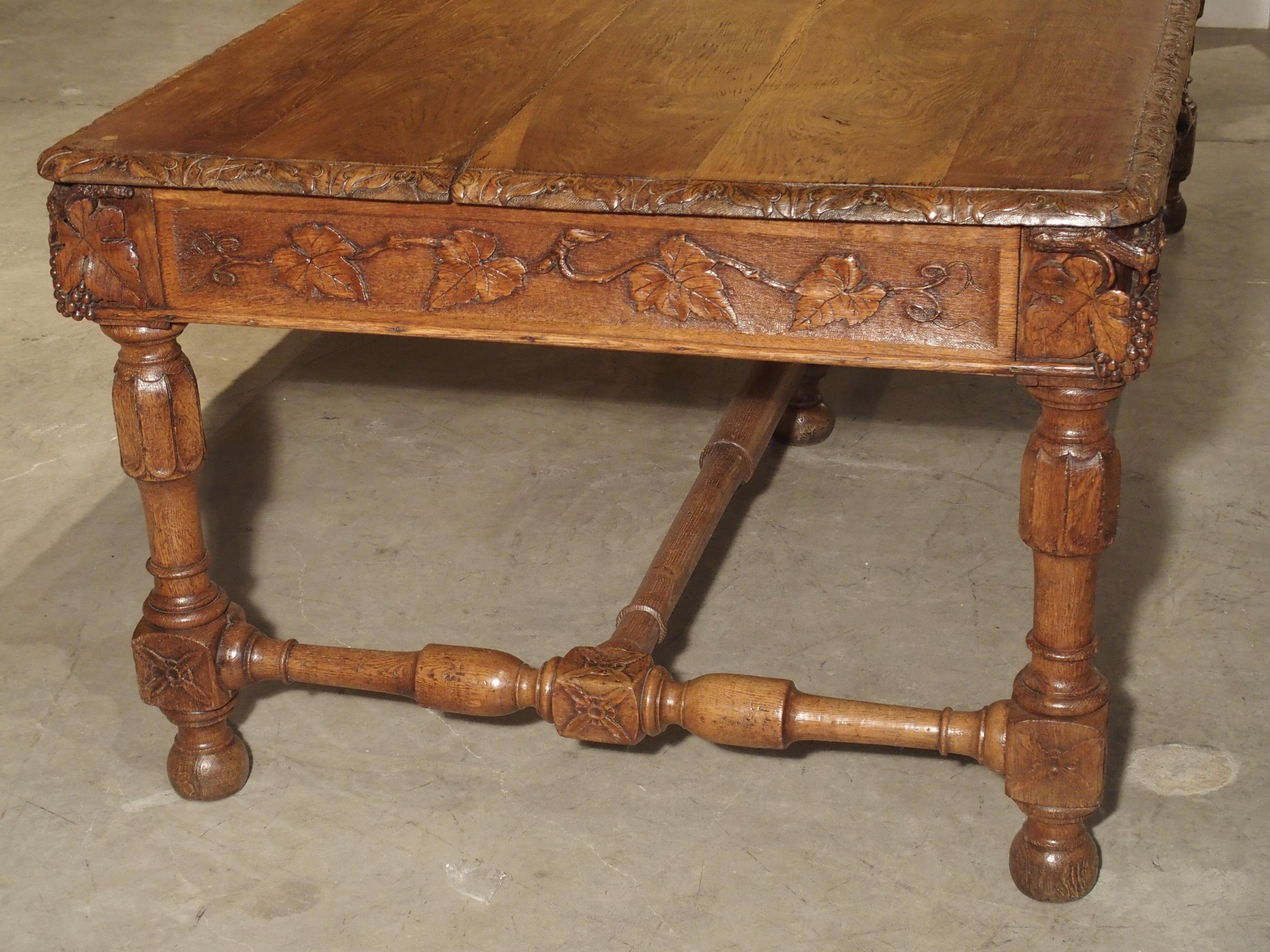 Early 1800s Carved French Oak Vineyard Table 9