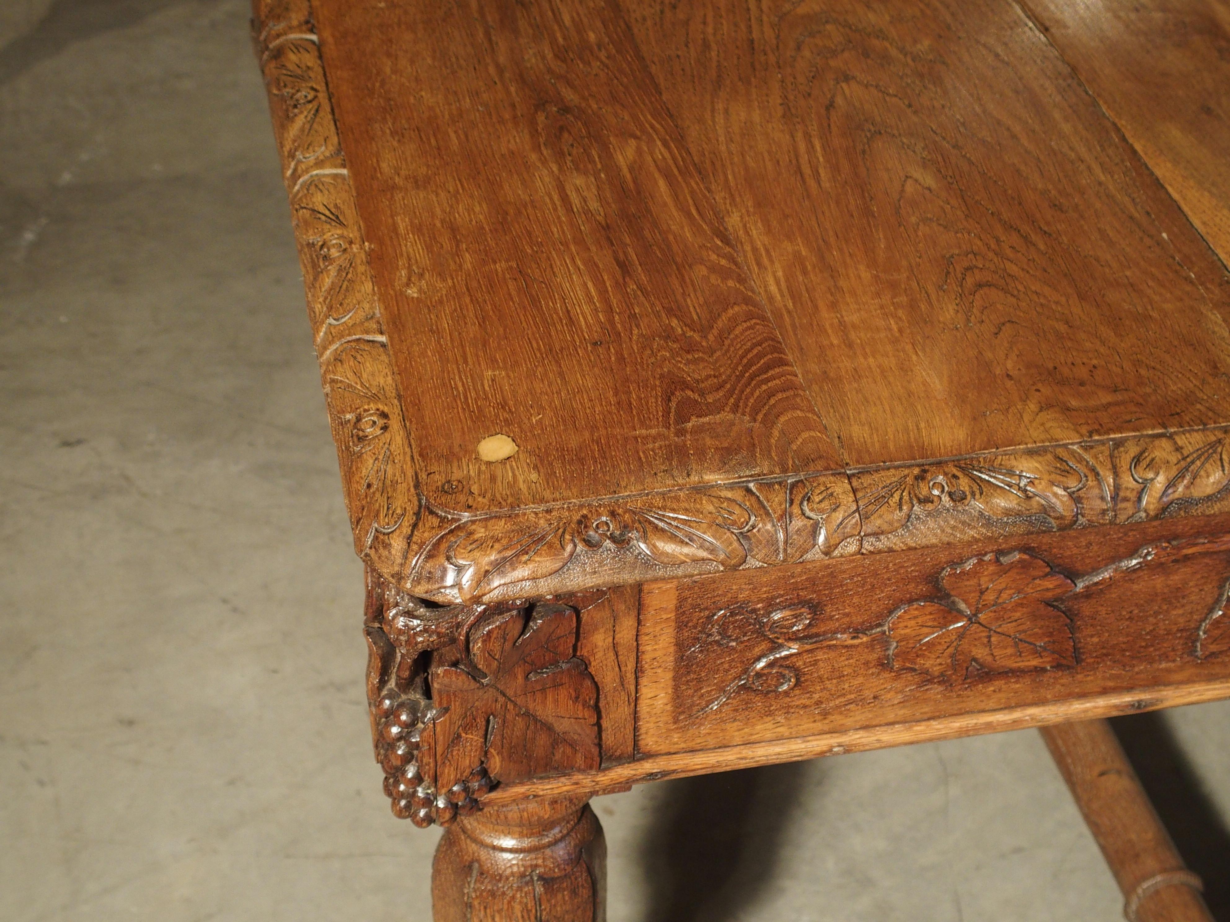 Early 1800s Carved French Oak Vineyard Table 10