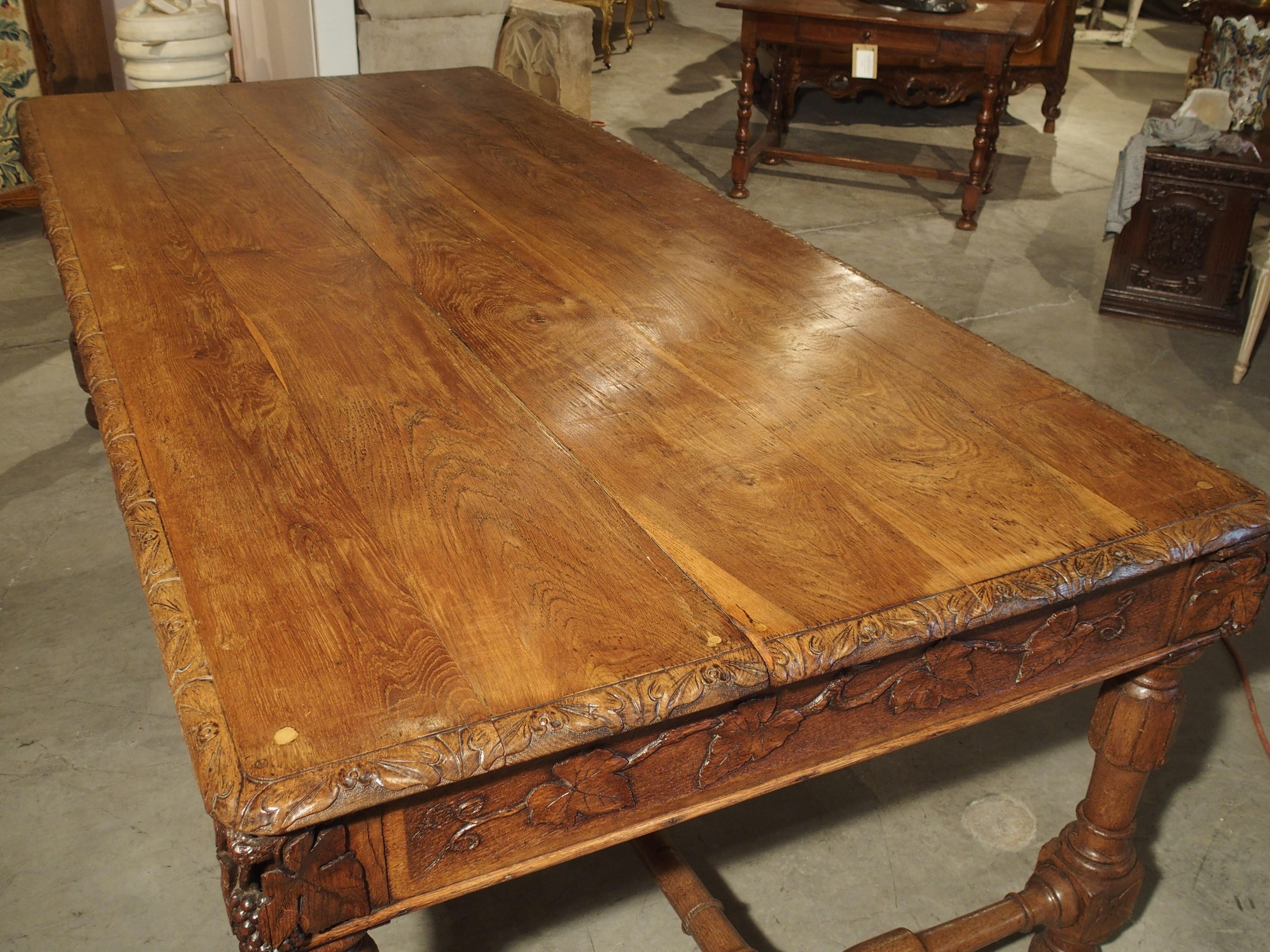 Early 1800s Carved French Oak Vineyard Table 11