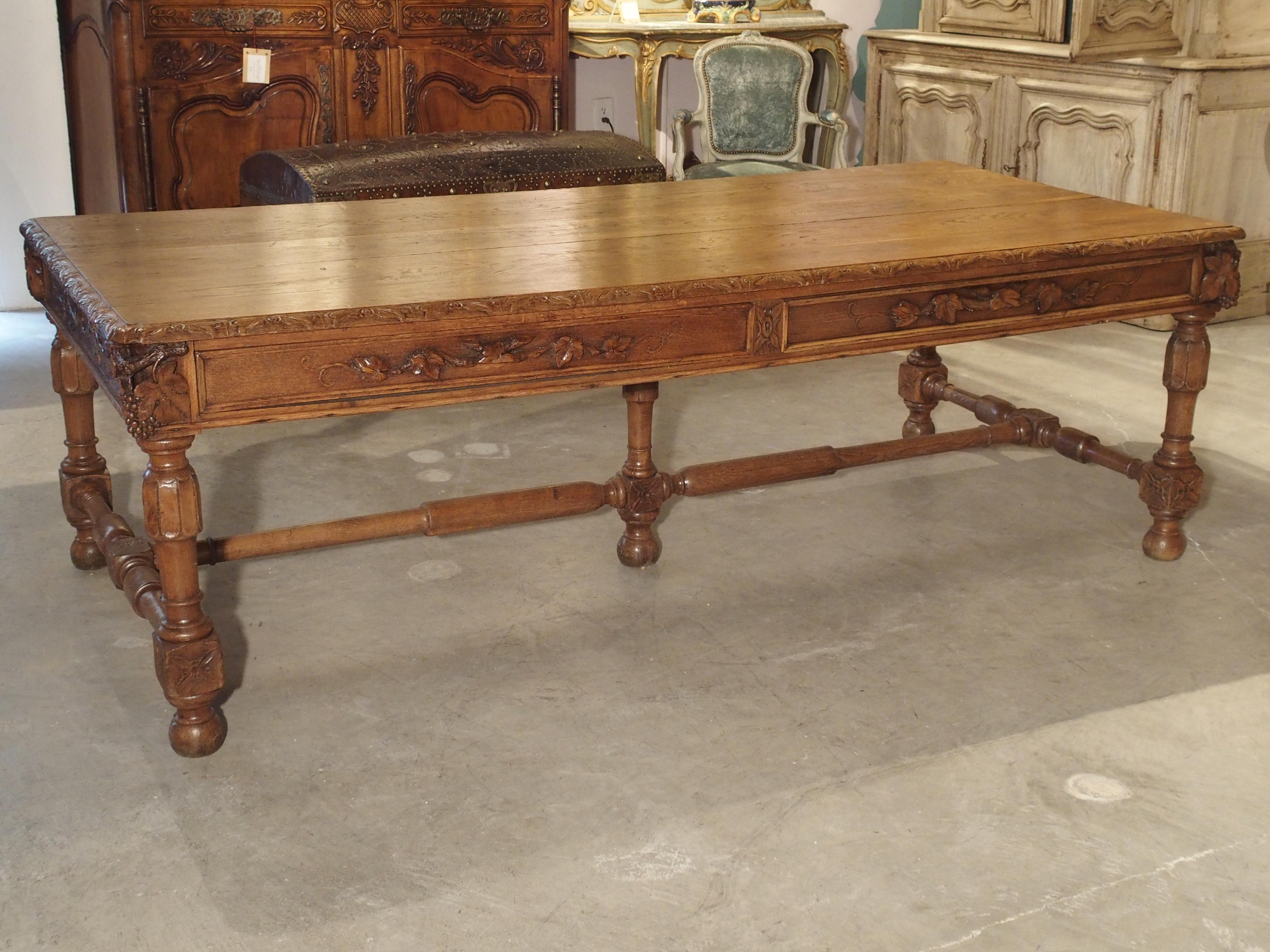 Early 1800s Carved French Oak Vineyard Table 12