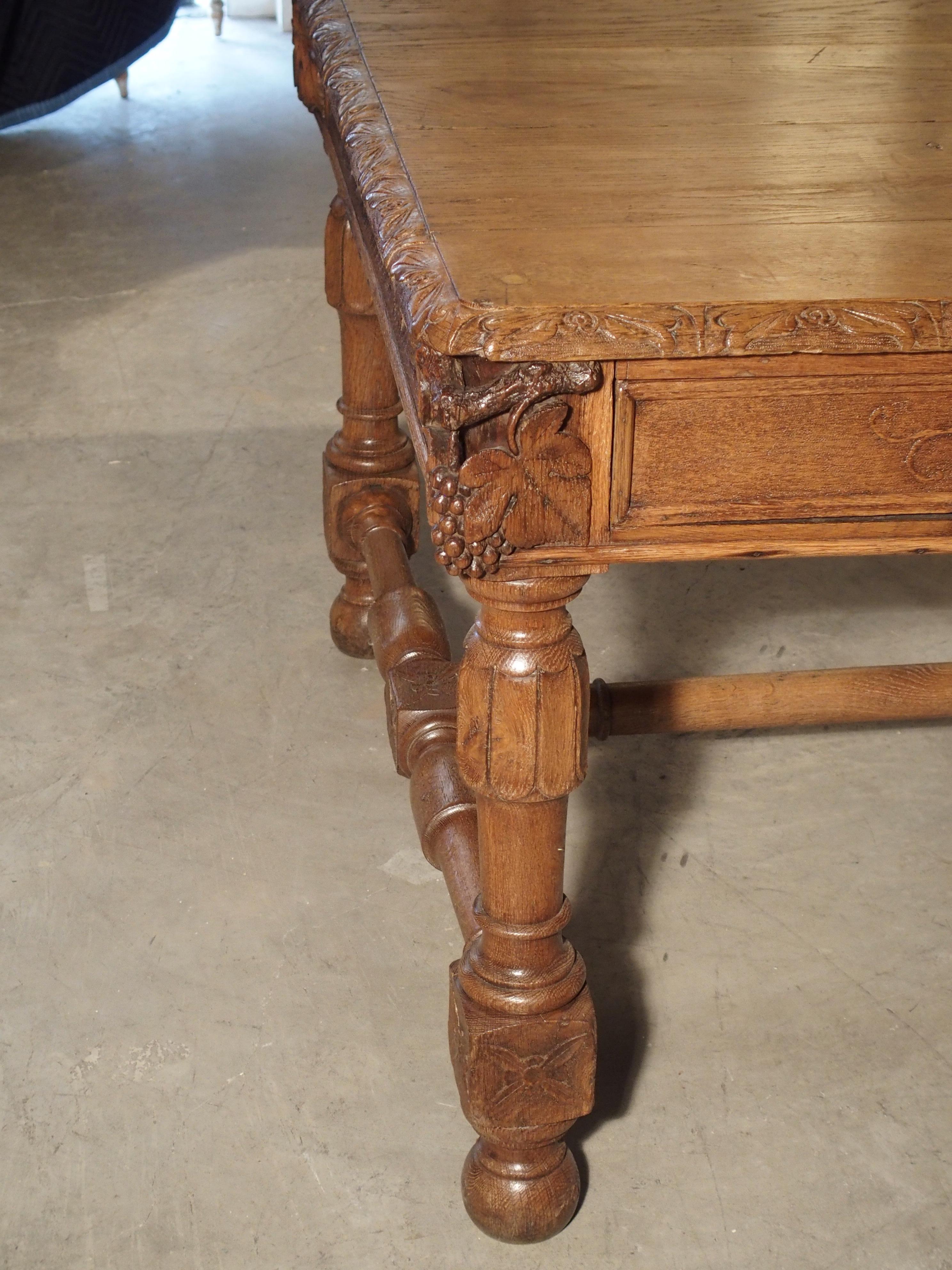 Early 1800s Carved French Oak Vineyard Table 13