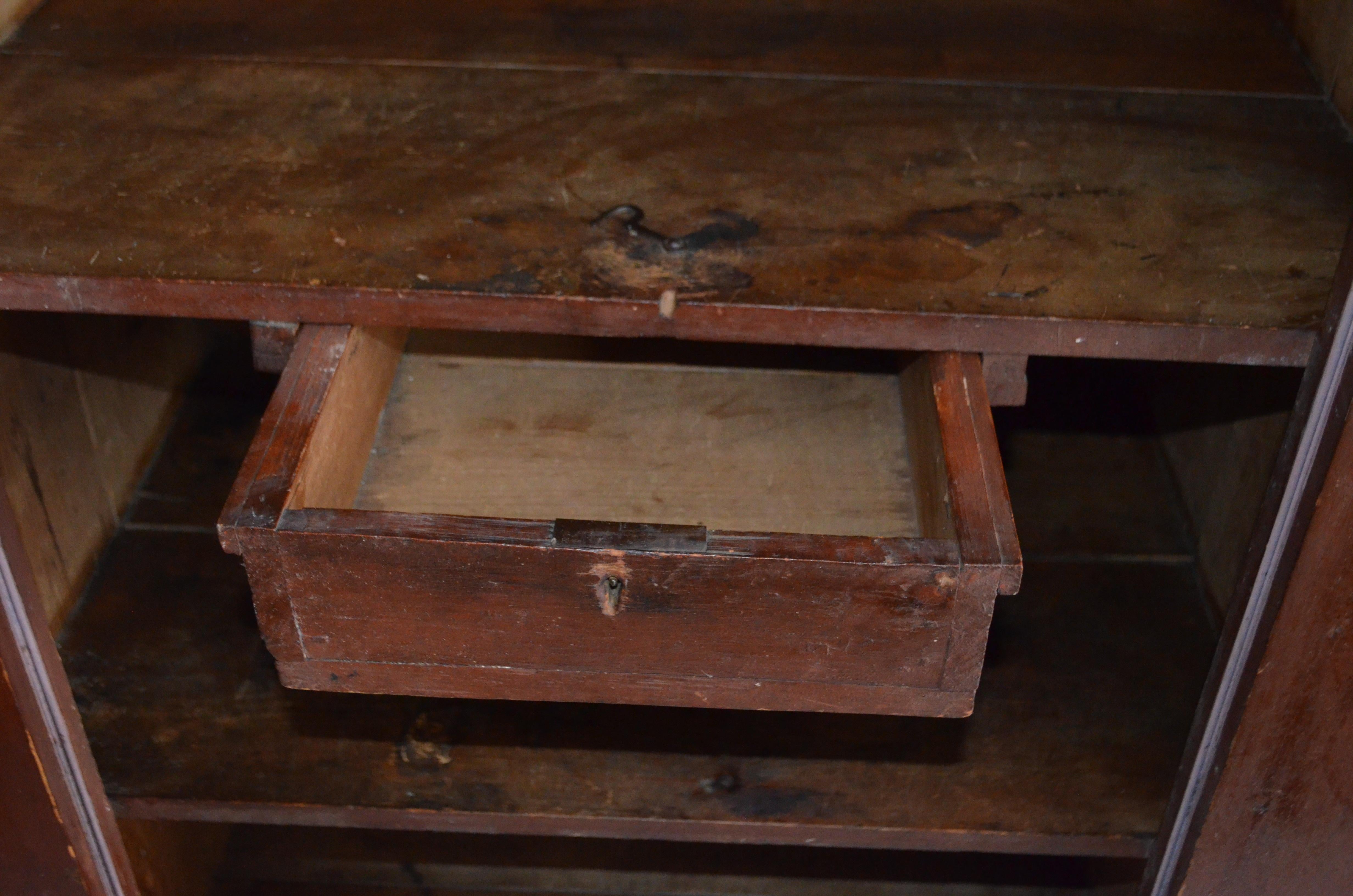 Early 1800s Cupboard for Parlor, Kitchen, Pantry with Lockbox Inside 6