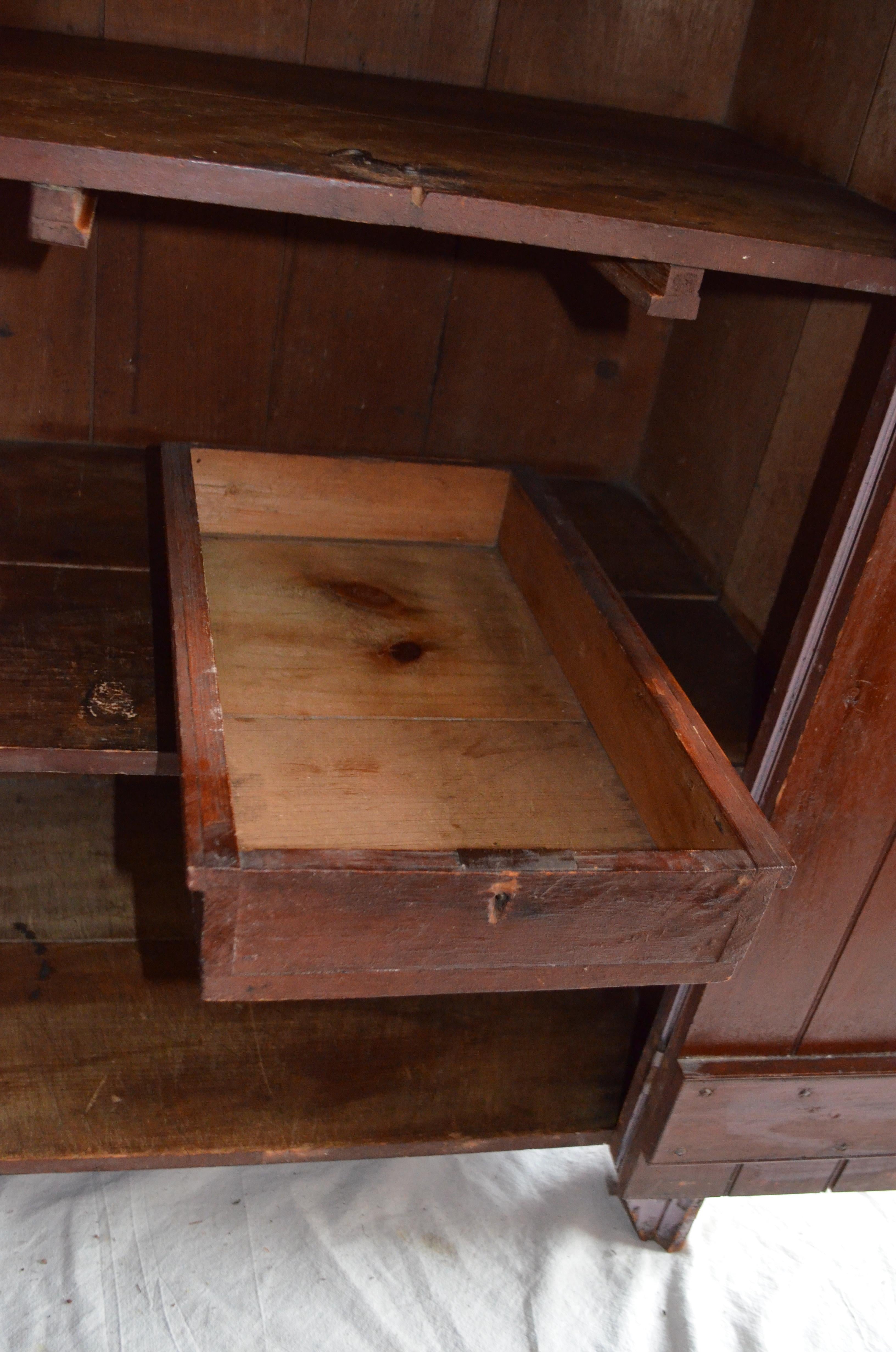 Early 1800s Cupboard for Parlor, Kitchen, Pantry with Lockbox Inside 8