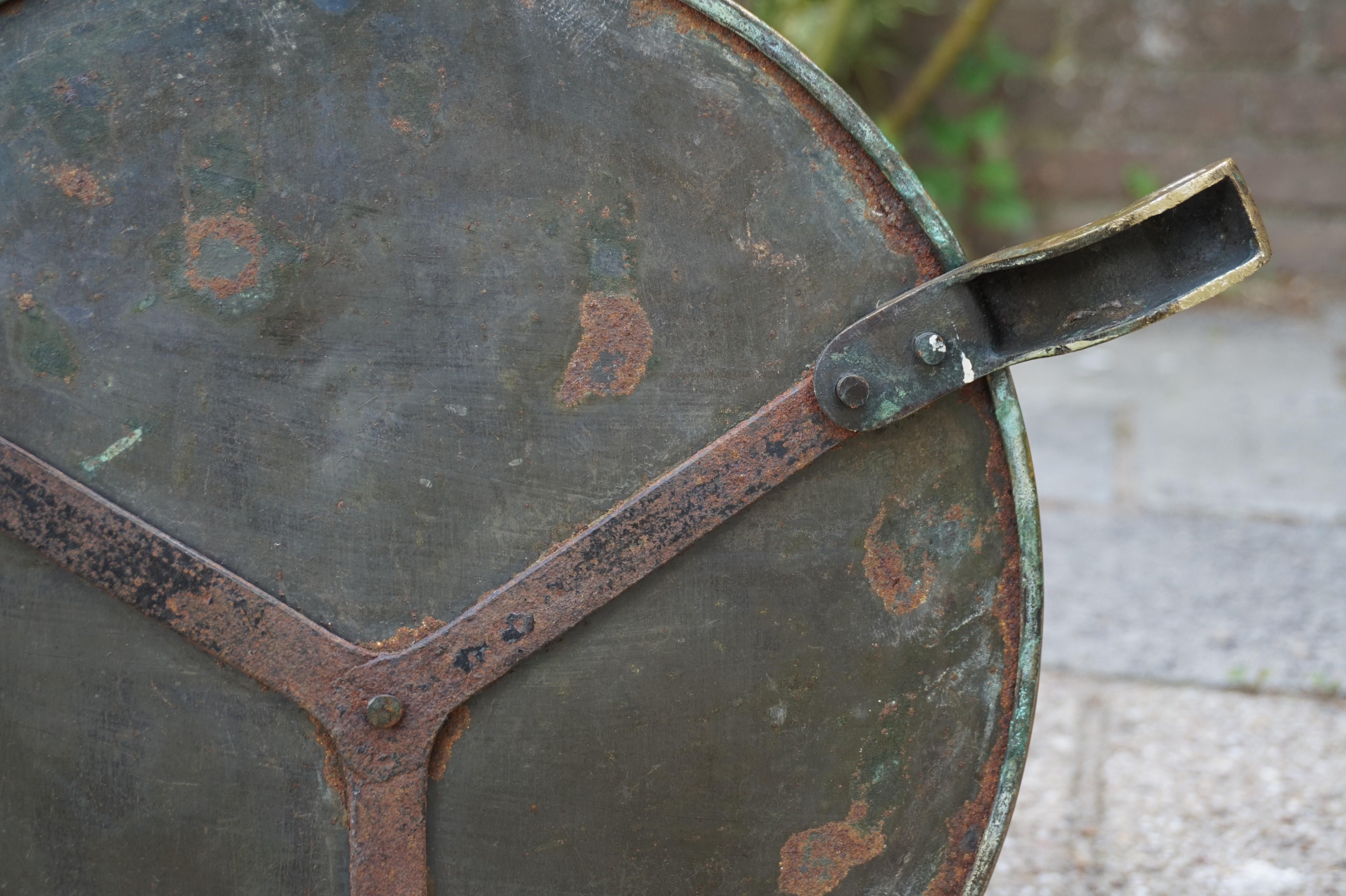 Early 1800s Empire/ Napoleon Coal Kettle/ Bucket with Bronze Rams Head Sculpture 9