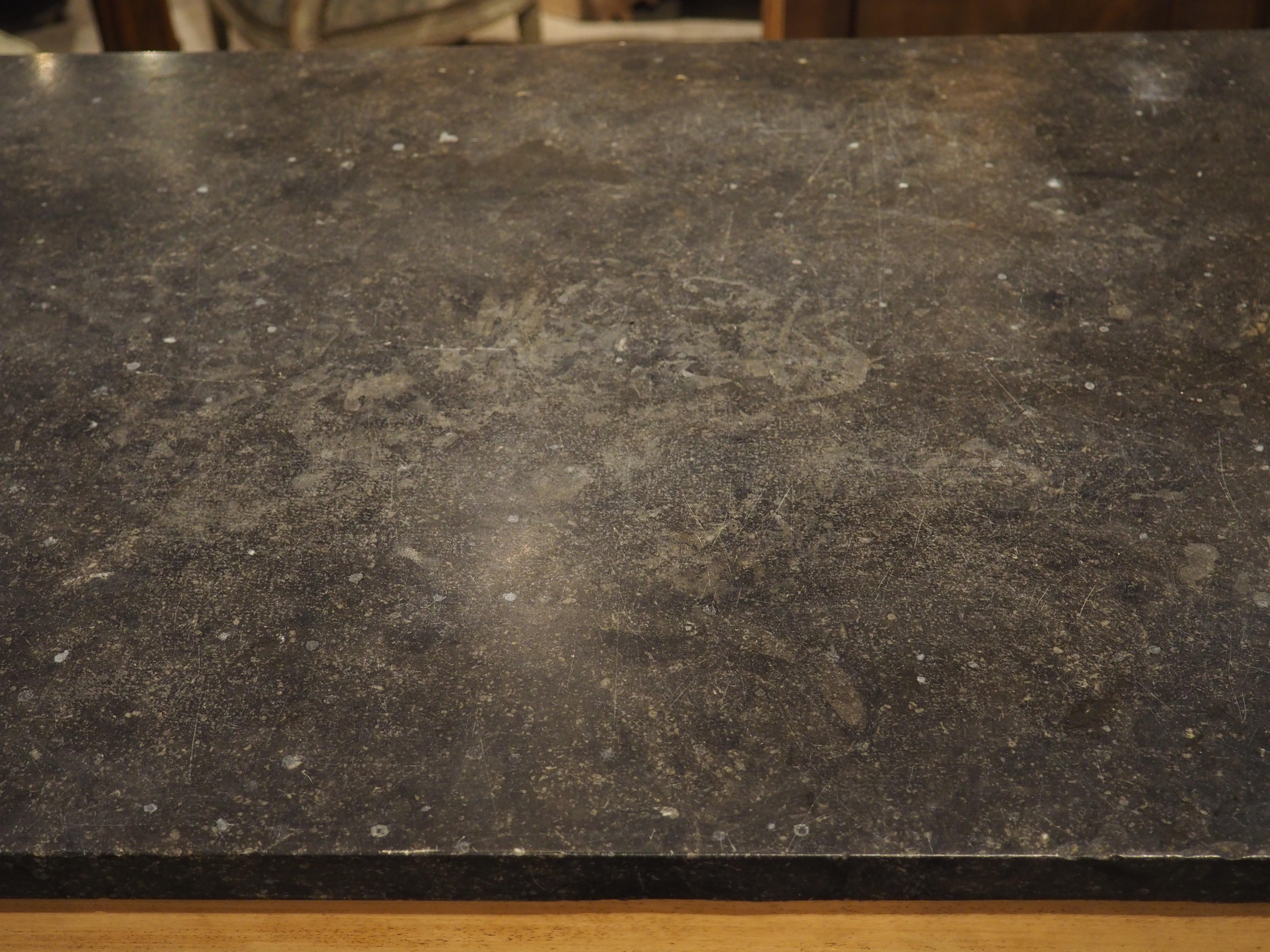 19th Century Early 1800s French Directoire Commode in Bleached Walnut with Black Stone Top For Sale