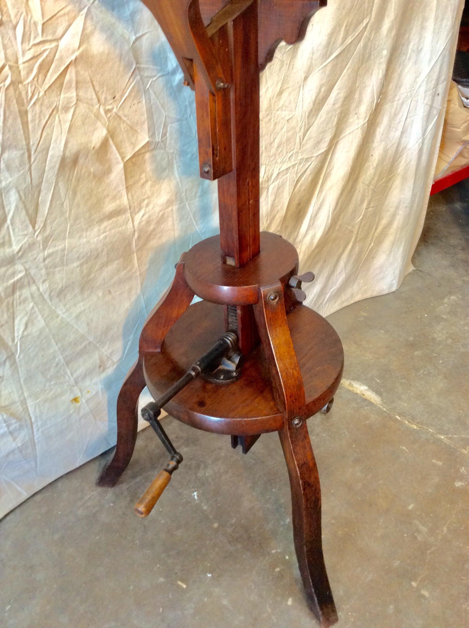 Early 1800s French Walnut Camera Stand For Sale 6