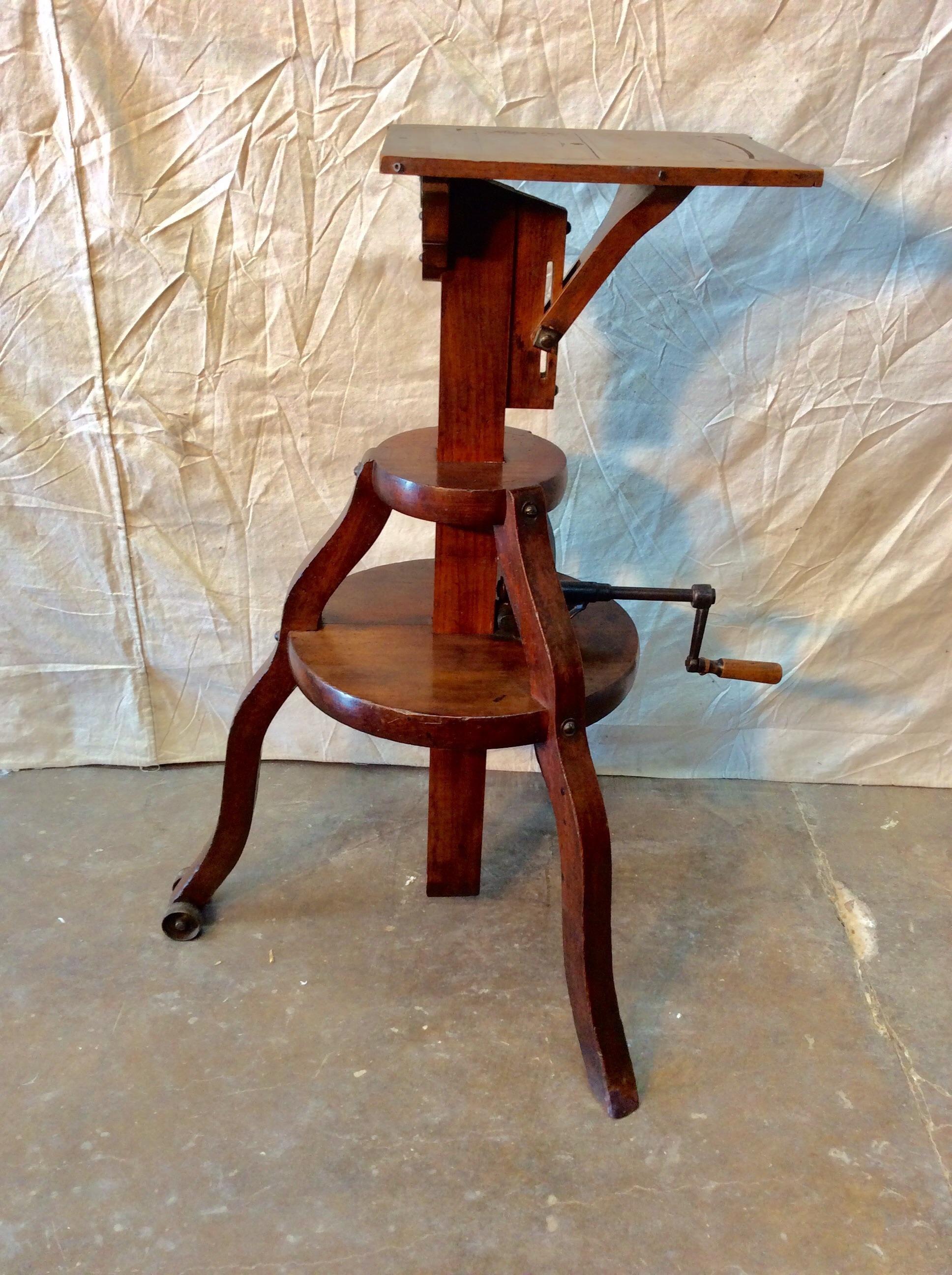Early 1800s French Walnut Camera Stand For Sale 8