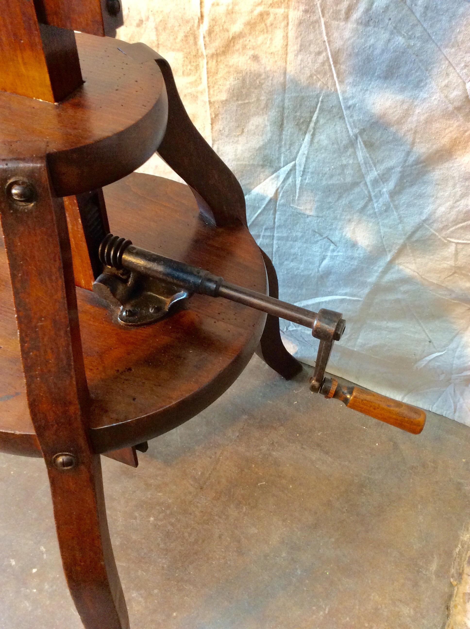 Iron Early 1800s French Walnut Camera Stand For Sale