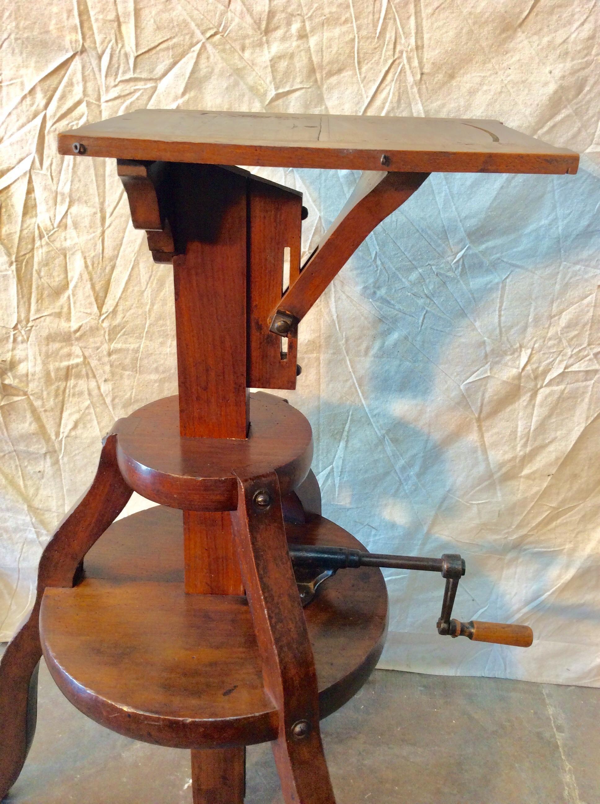 Early 1800s French Walnut Camera Stand For Sale 1