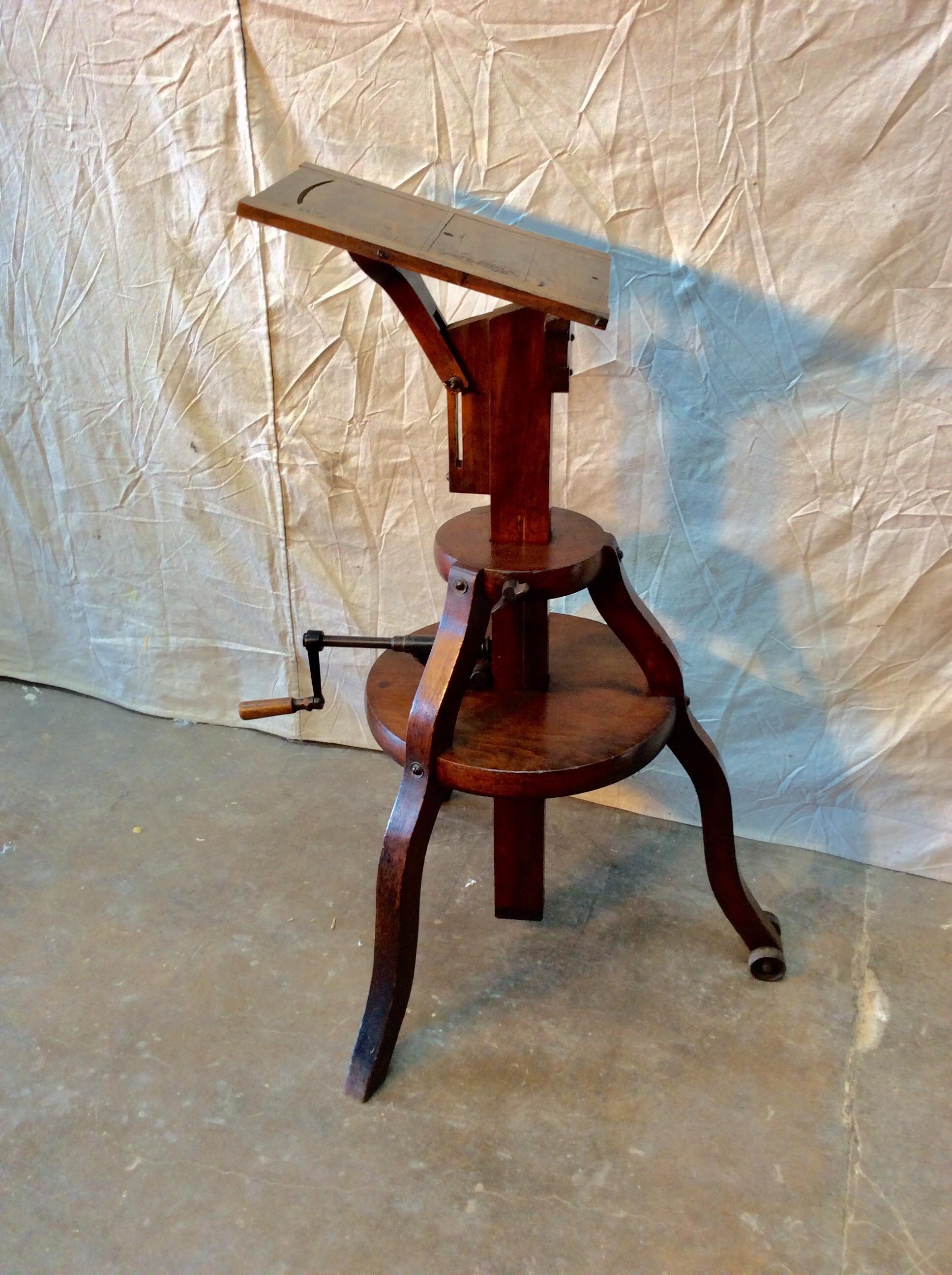 Early 1800s French Walnut Camera Stand For Sale 3