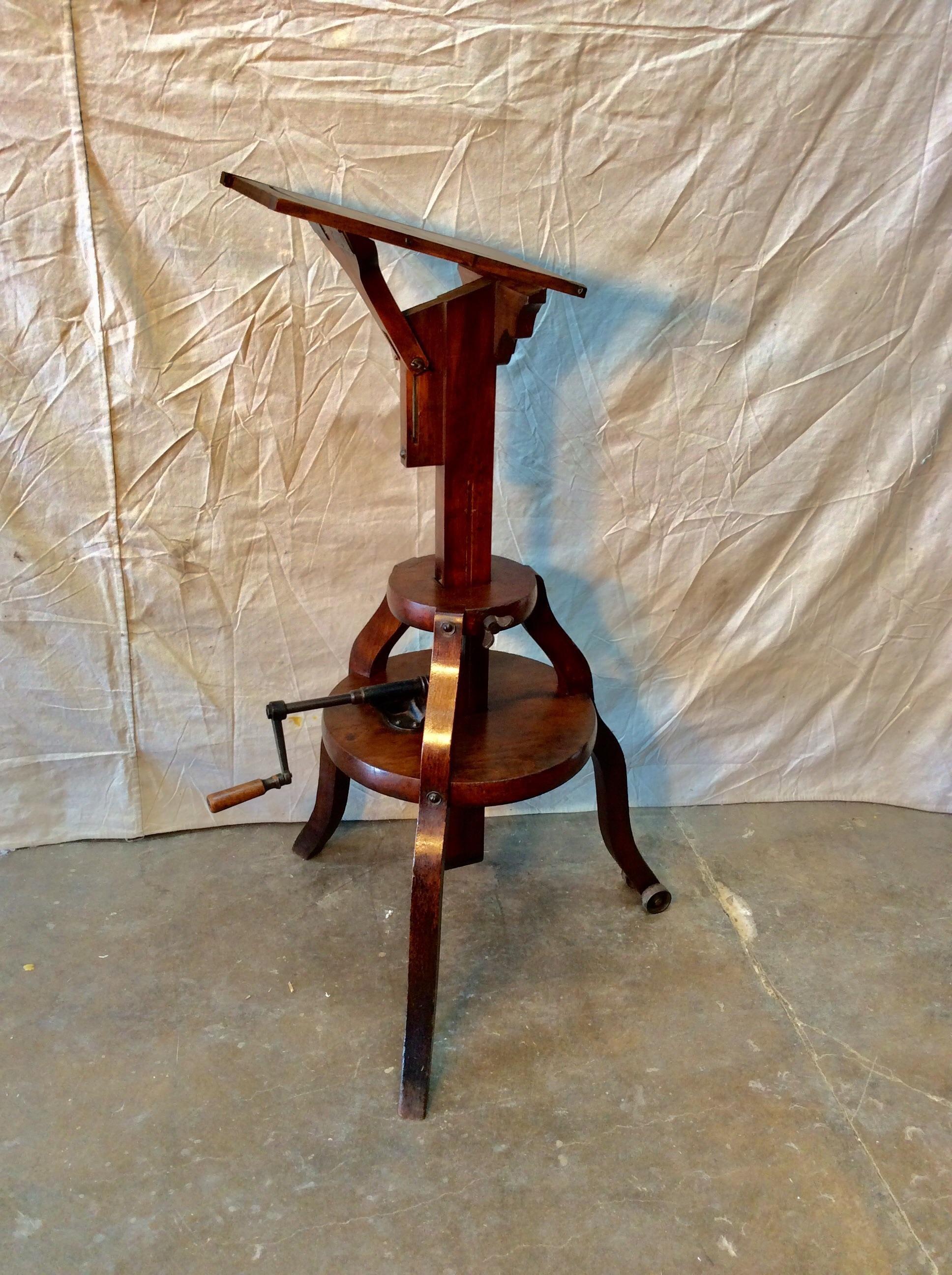 Early 1800s French Walnut Camera Stand For Sale 4