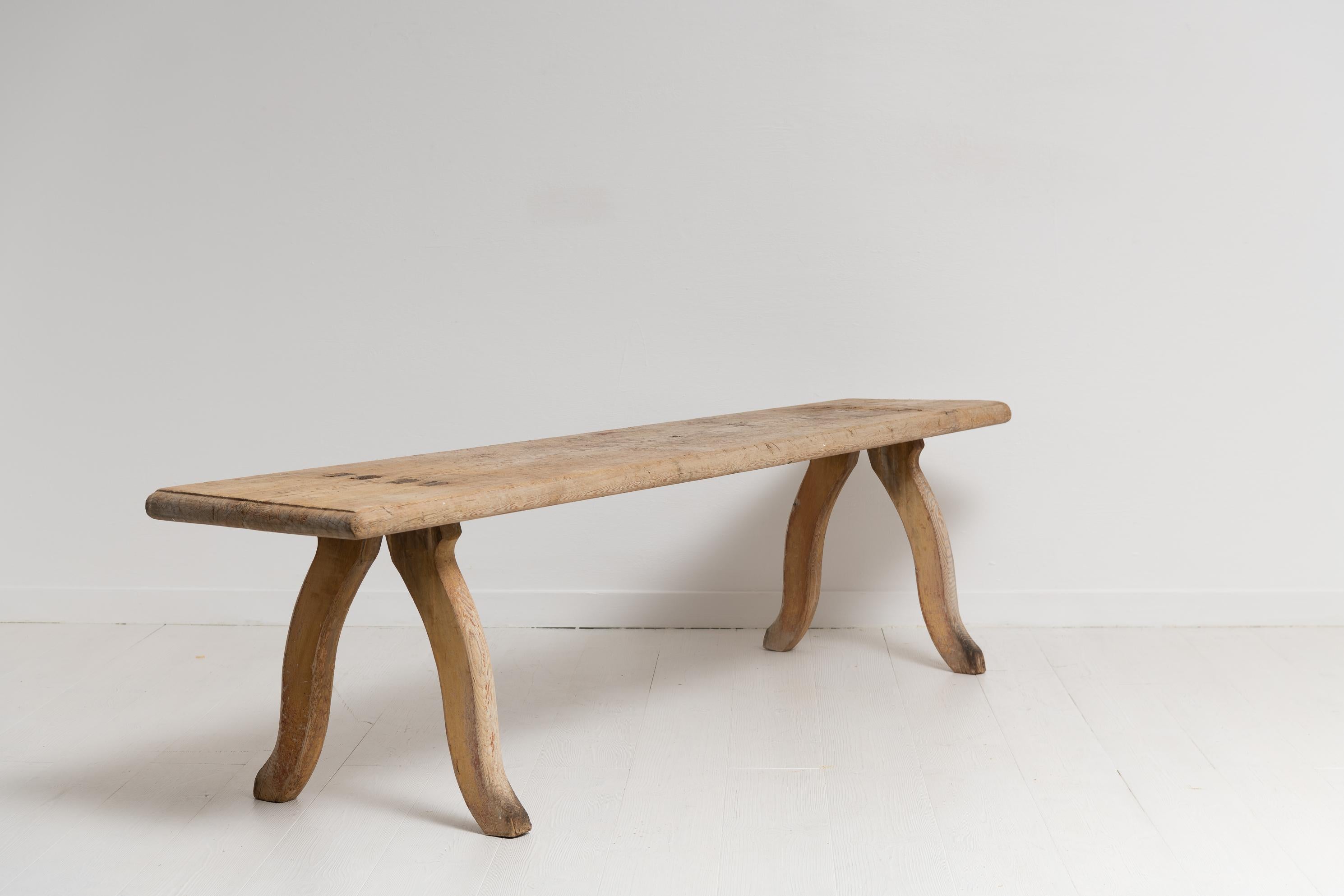 Hand-Crafted Early 1800s Northern Swedish Country Bench