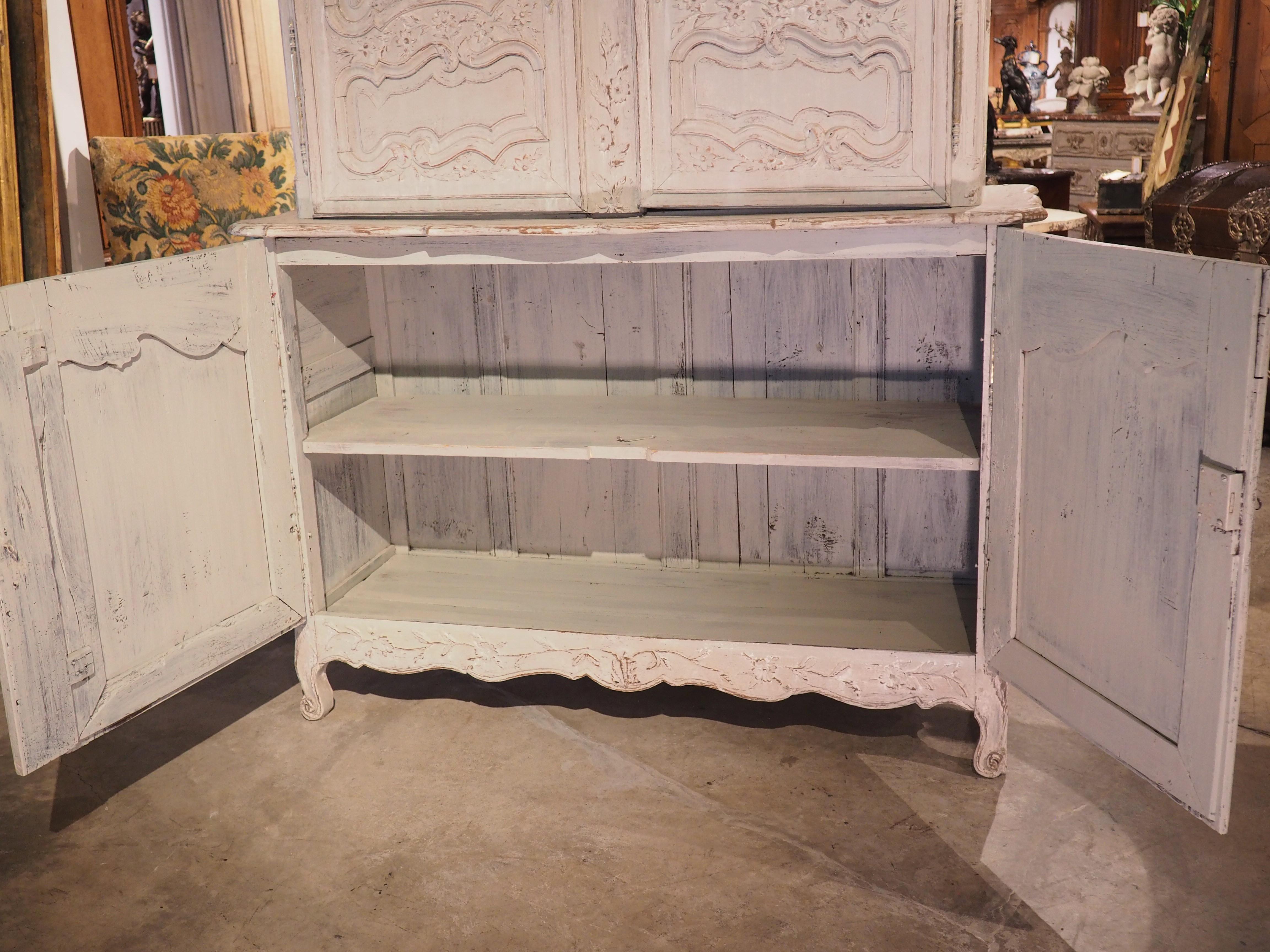Early 1800's Painted French Buffet Deux Corps from Normandy 3