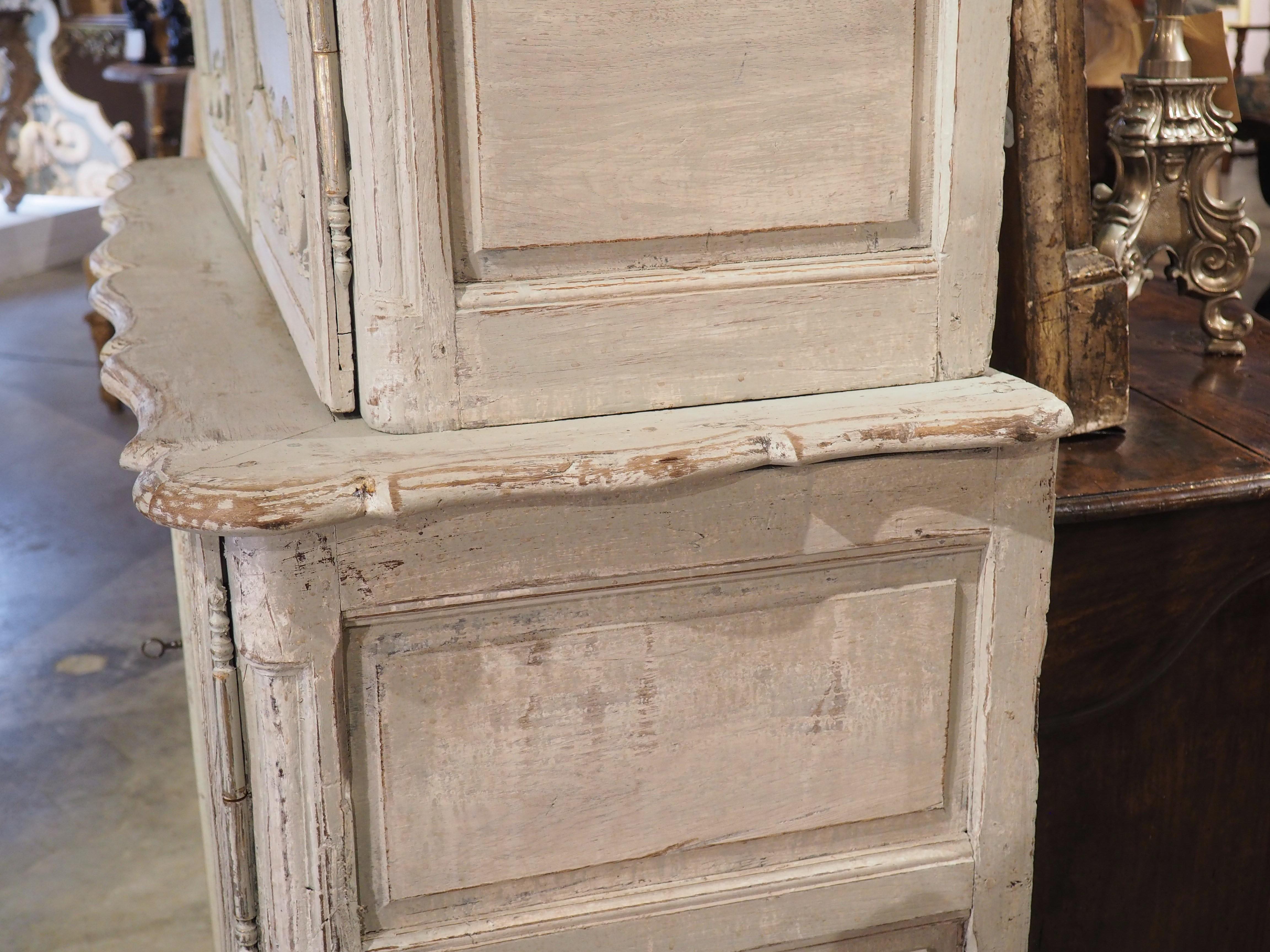 Early 1800's Painted French Buffet Deux Corps from Normandy 9