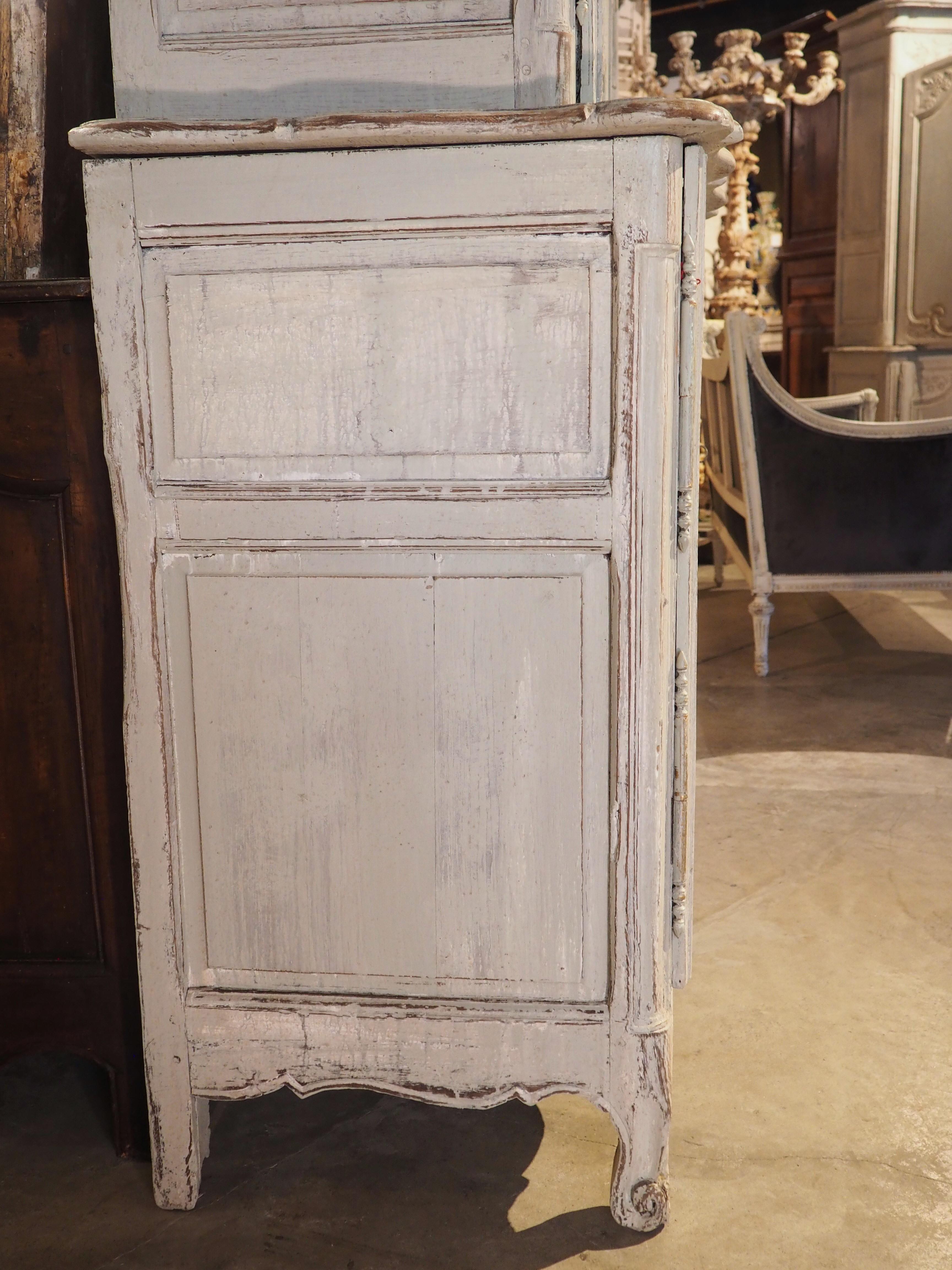 Early 1800's Painted French Buffet Deux Corps from Normandy 12
