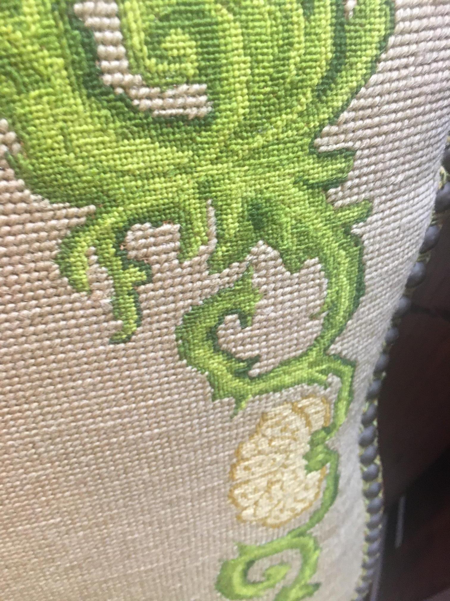 English Early 1800s Regency Walnut Side Chair Side Chair with Needlepoint Upholstery For Sale
