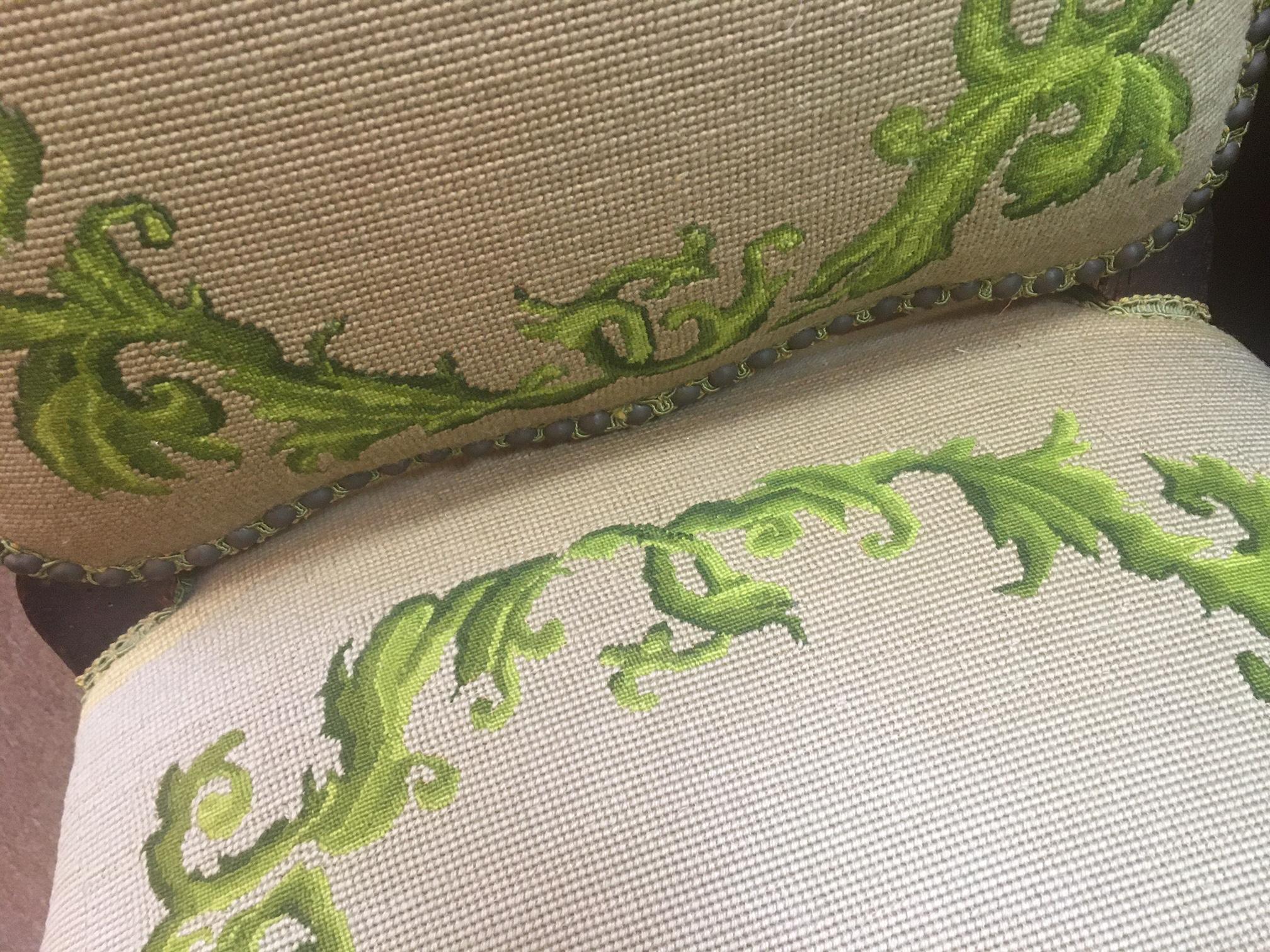 Early 1800s Regency Walnut Side Chair Side Chair with Needlepoint Upholstery For Sale 2