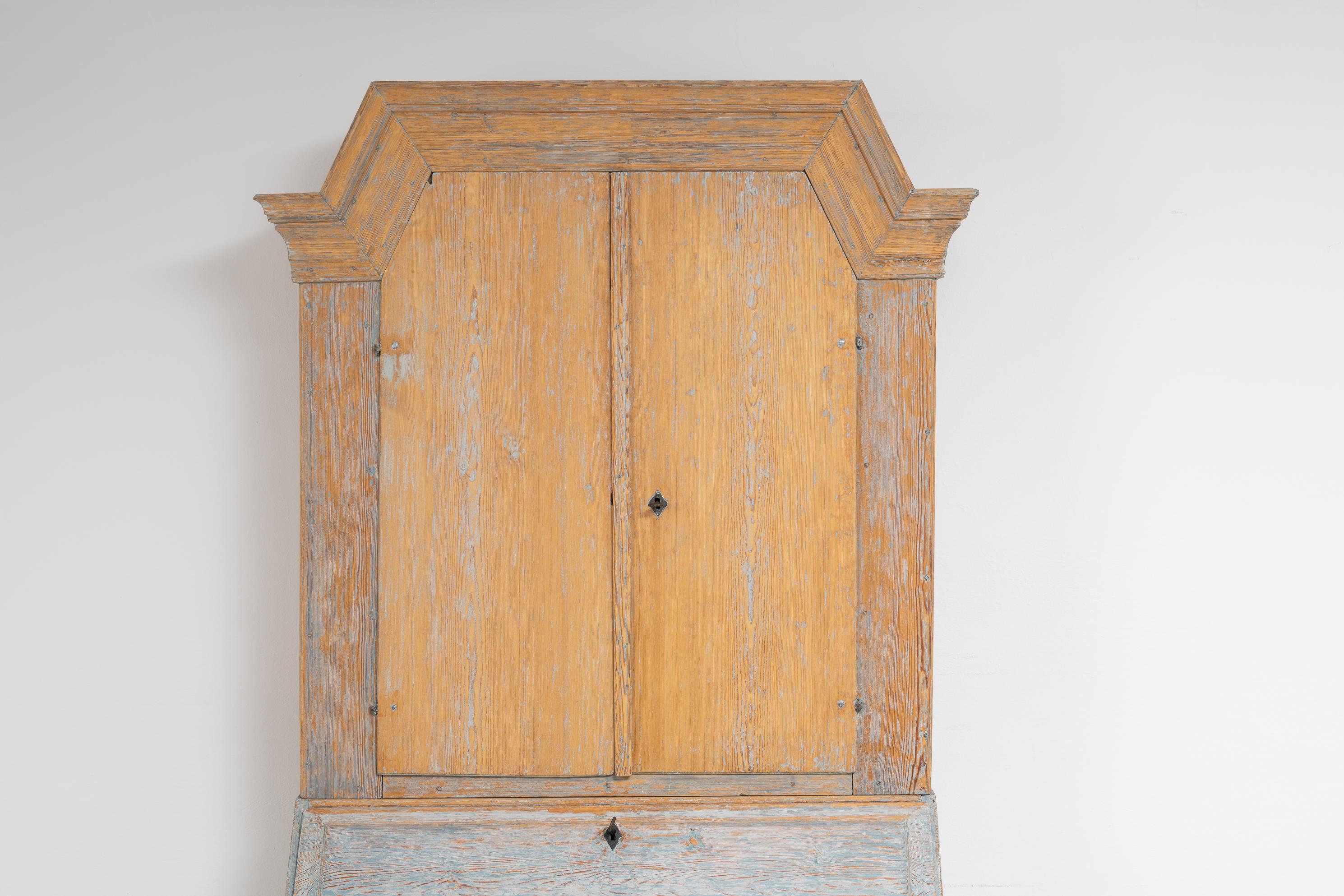 Early 1800s Swedish Country Baroque Style Secretary Cabinet 6
