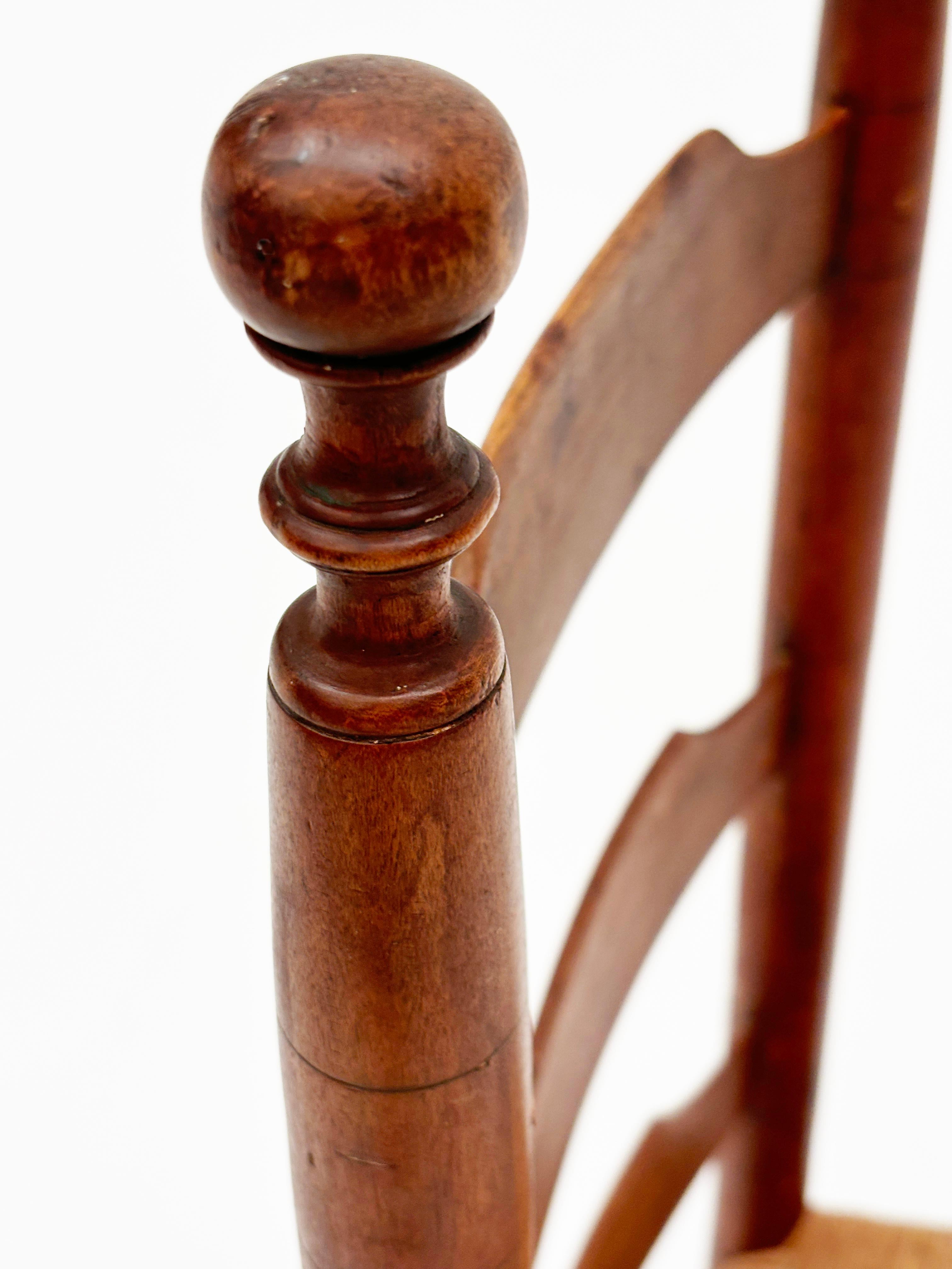 Early 1800’s Three Slat, Pennsylvania Ladder-Back Chair For Sale 7
